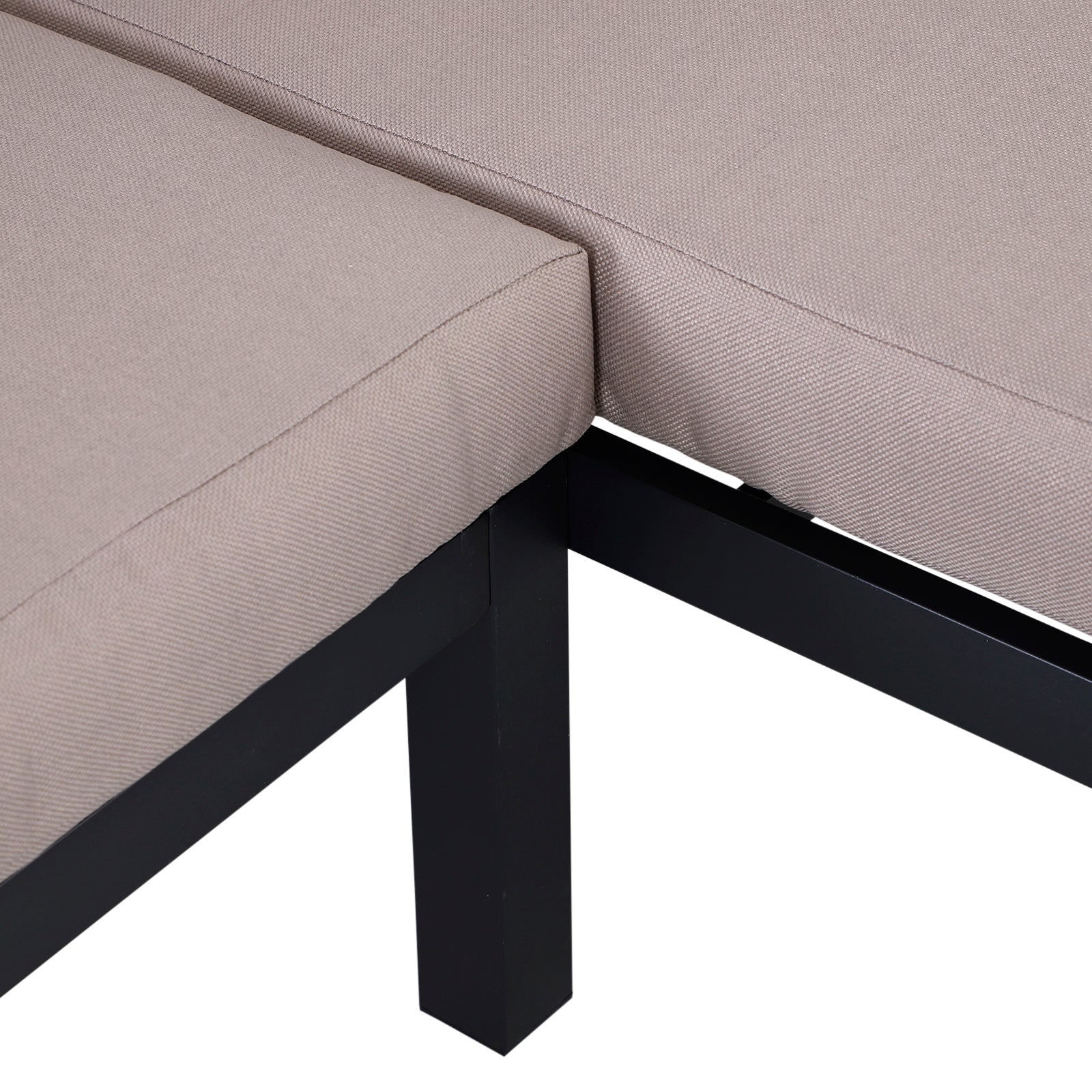 Outsunny 3-Piece Aluminium Frame Outdoor Lounge Set with Sofa, Chaise Lounge and Table, Mixed Grey