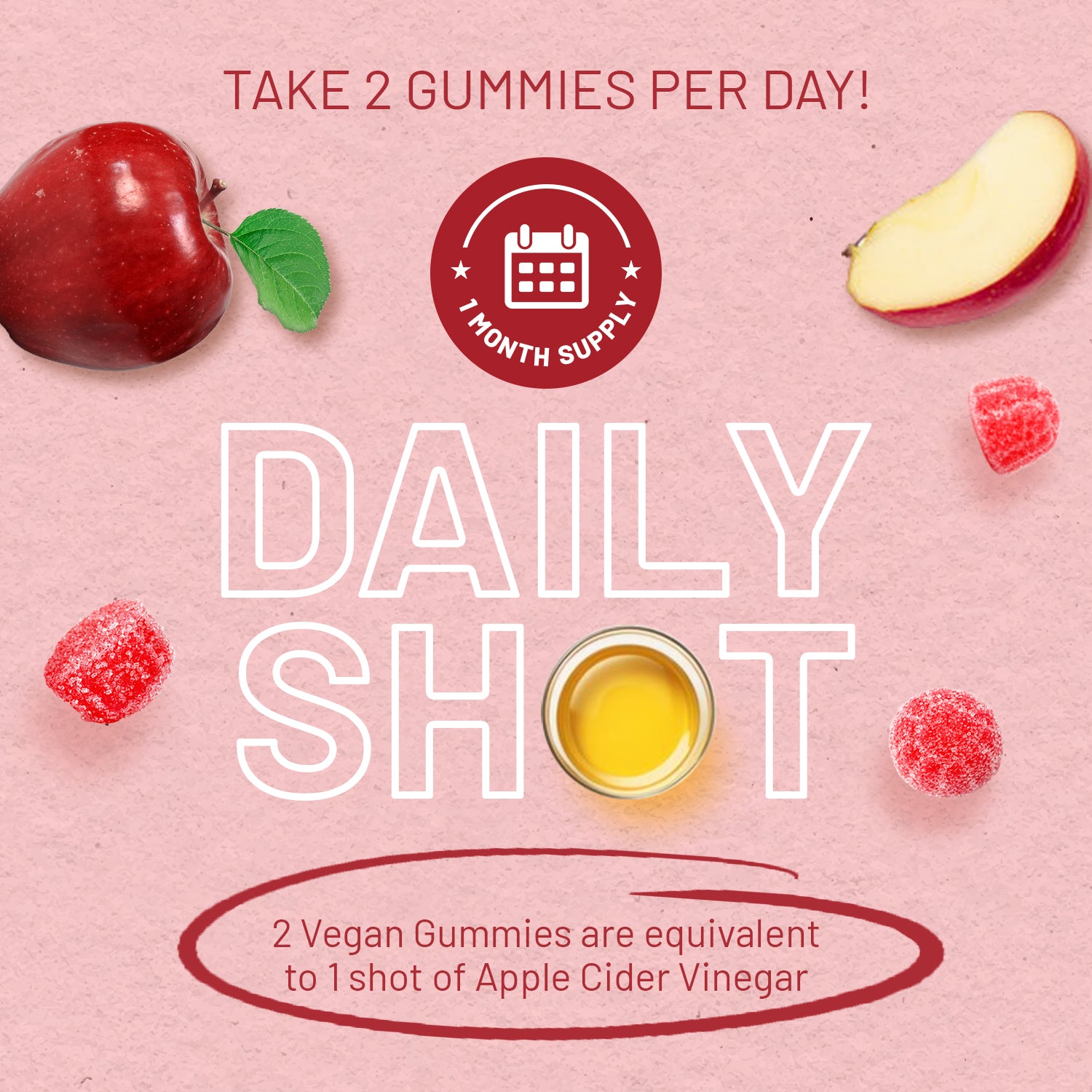 Prowise Healthcare Apple Cider Vinegar Gummies with The Mother 1000mg, Vitamin B12, Vitamin B6, Folic Acid, Chromium & Iodine, 60 Vegan Gummies, Apple Flavour, Made in UK
