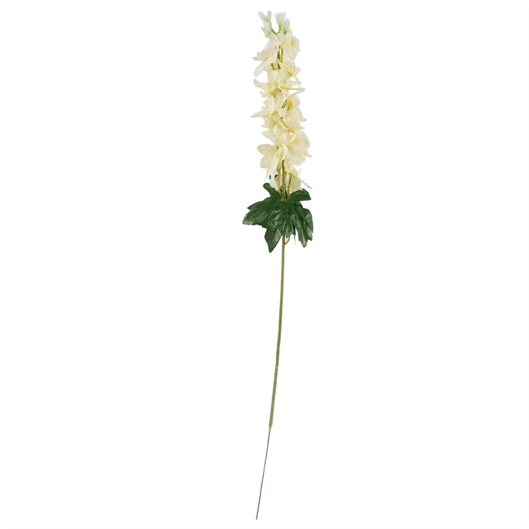 Leaf Pack of 6 Cream Delphinium Artificial Flower Stems 75cm