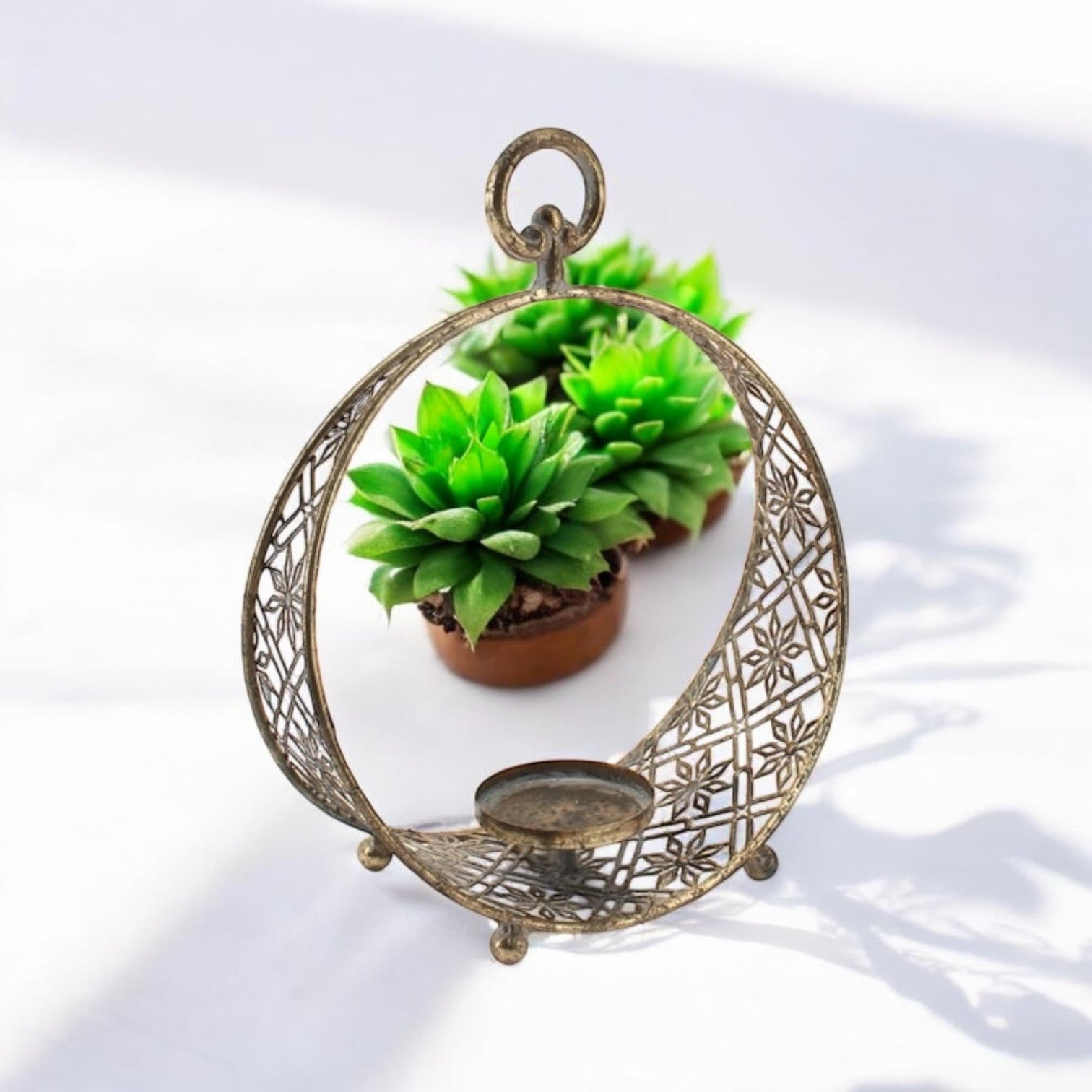 MSL 32cm Hand-Finished Metal Candle Holder