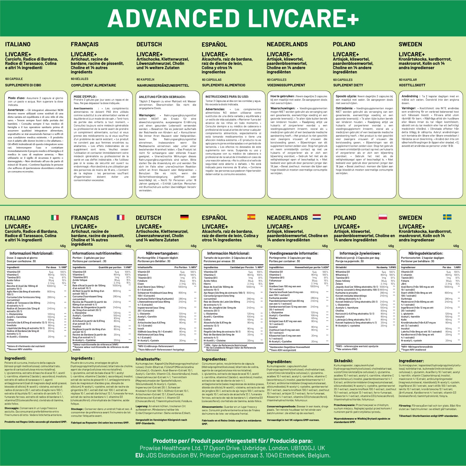Prowise Healthcare Advanced Livcare+ 60 Capsules Liver Support Supplement