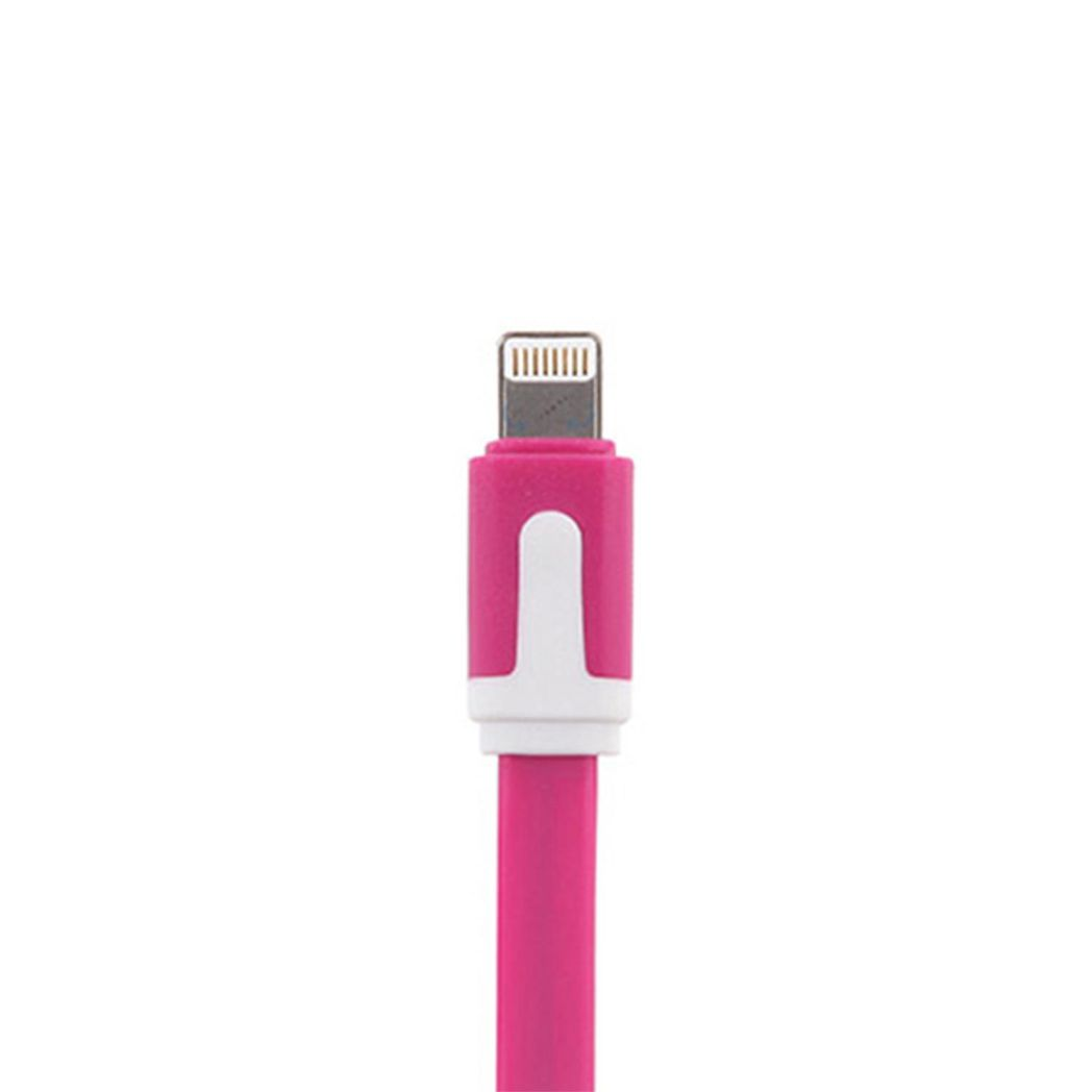GVC 1 Metre Tangle Free Flat USB to 8 Pin Cable for Syncing & Charging, Pink