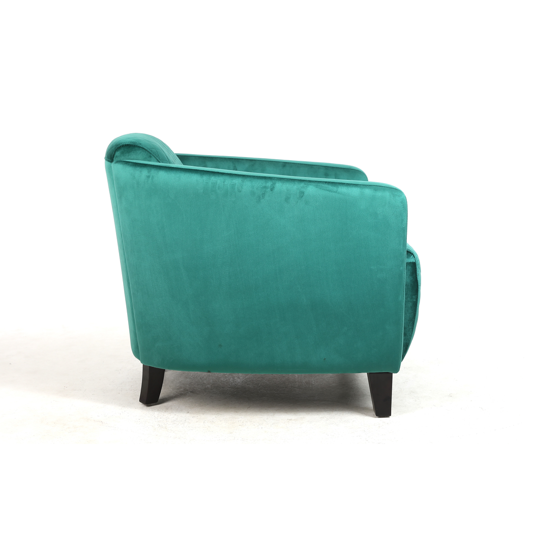 MSL 86cm Seagrass Colour Velvet Armchair with Black Legs