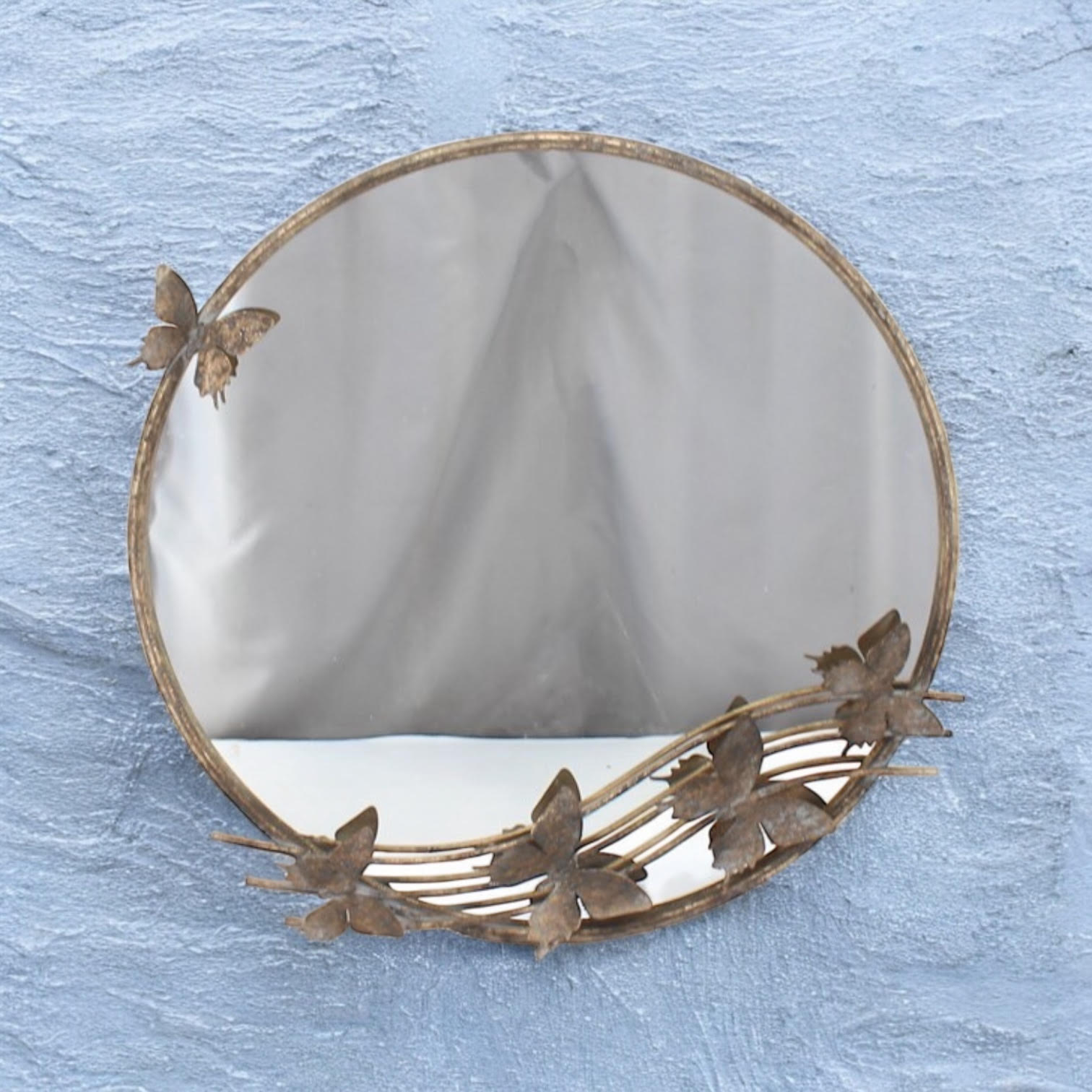 MSL 63cm Round Metal Framed Mirror, Hand Finished, Elegant Design