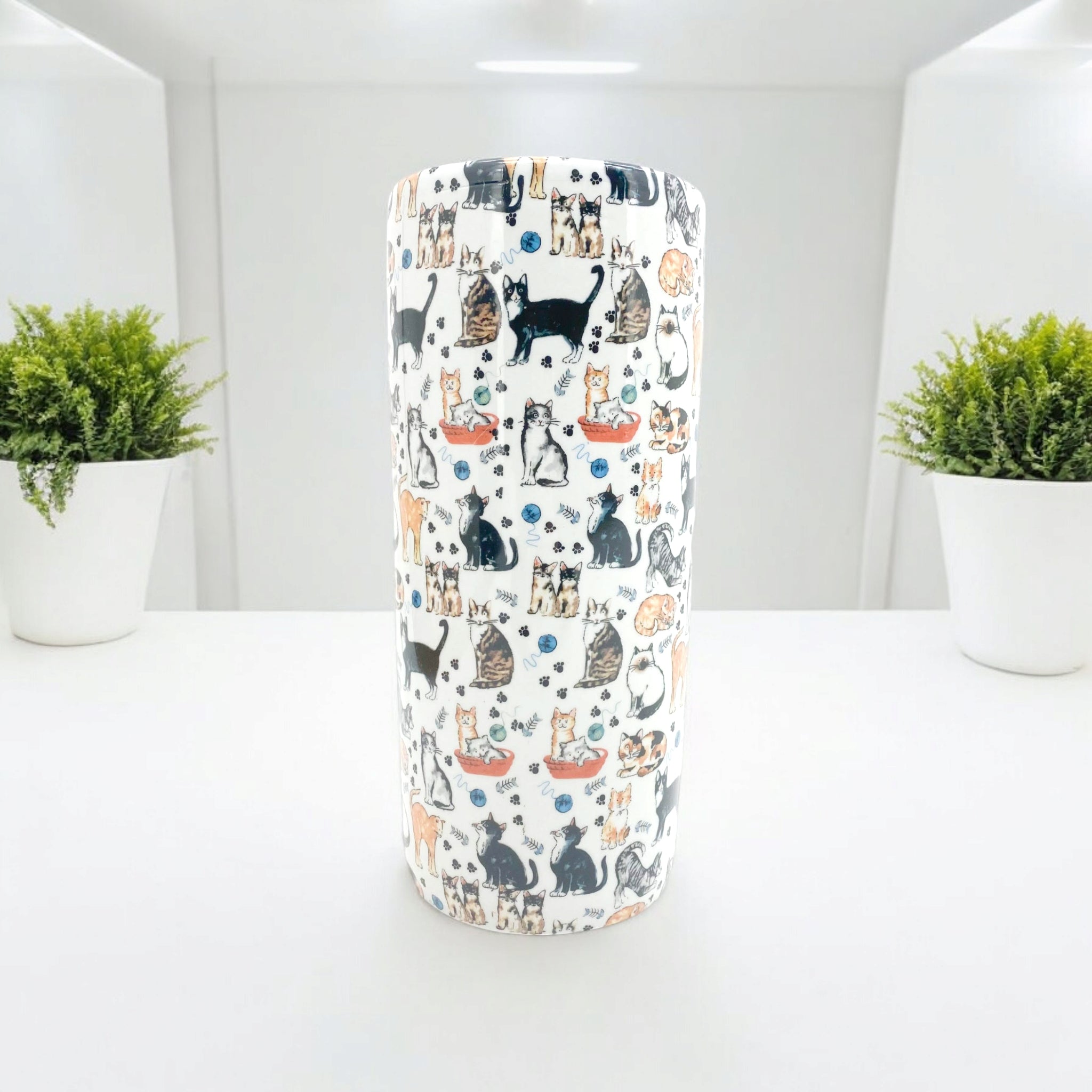 18 Inch Round Assorted Cats Umbrella Stand Vase