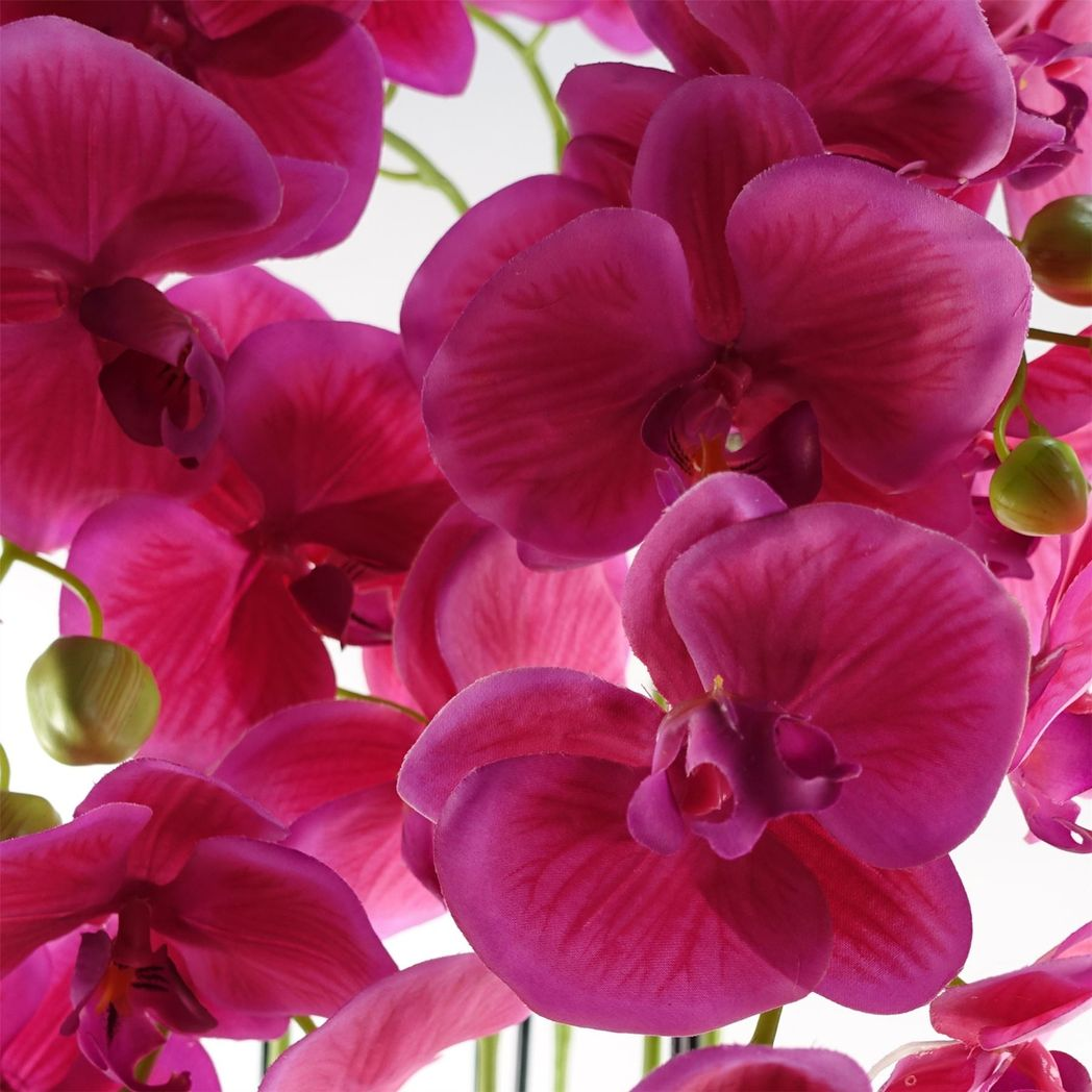 Leaf 110cm Large Pink Artificial Orchid Plant with 41 Real Touch Flowers