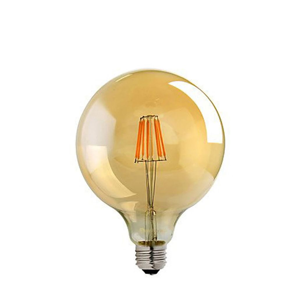 G125 E27 8W Edison Style LED filament Globe shape Retro Vintage Amber light bulb