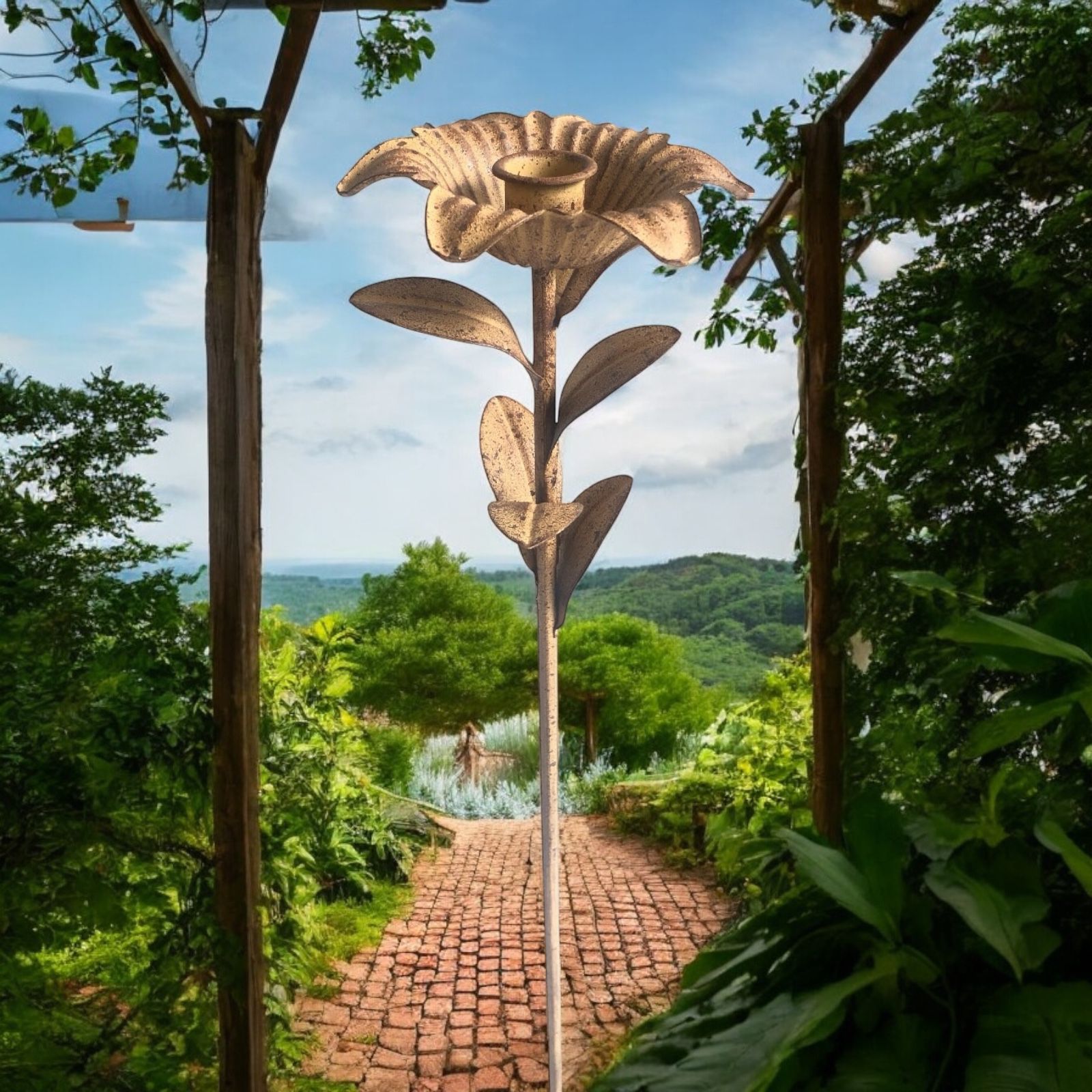 MSL Handmade 63cm Garden Stake Candle Holder