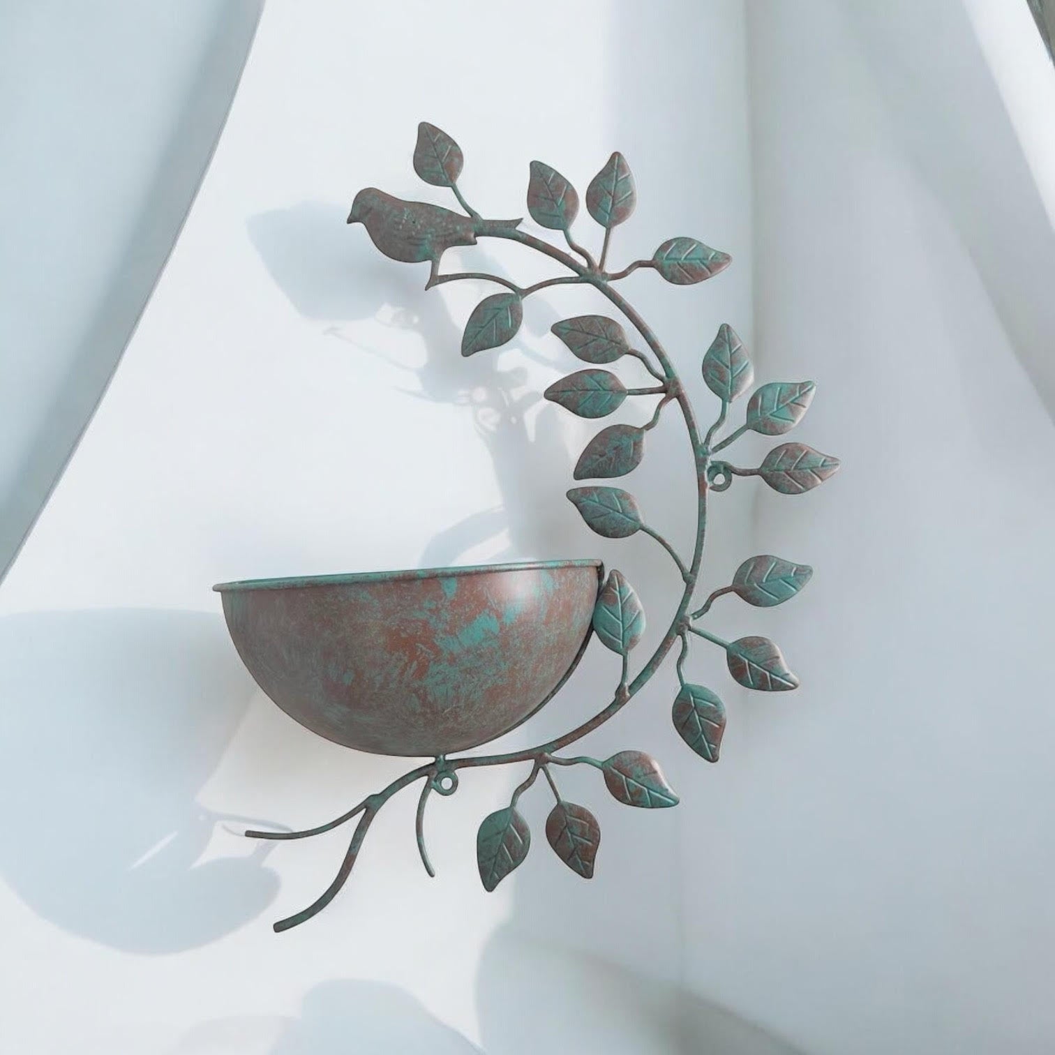 MSL 42cm Green Metal Garden Planter Pot