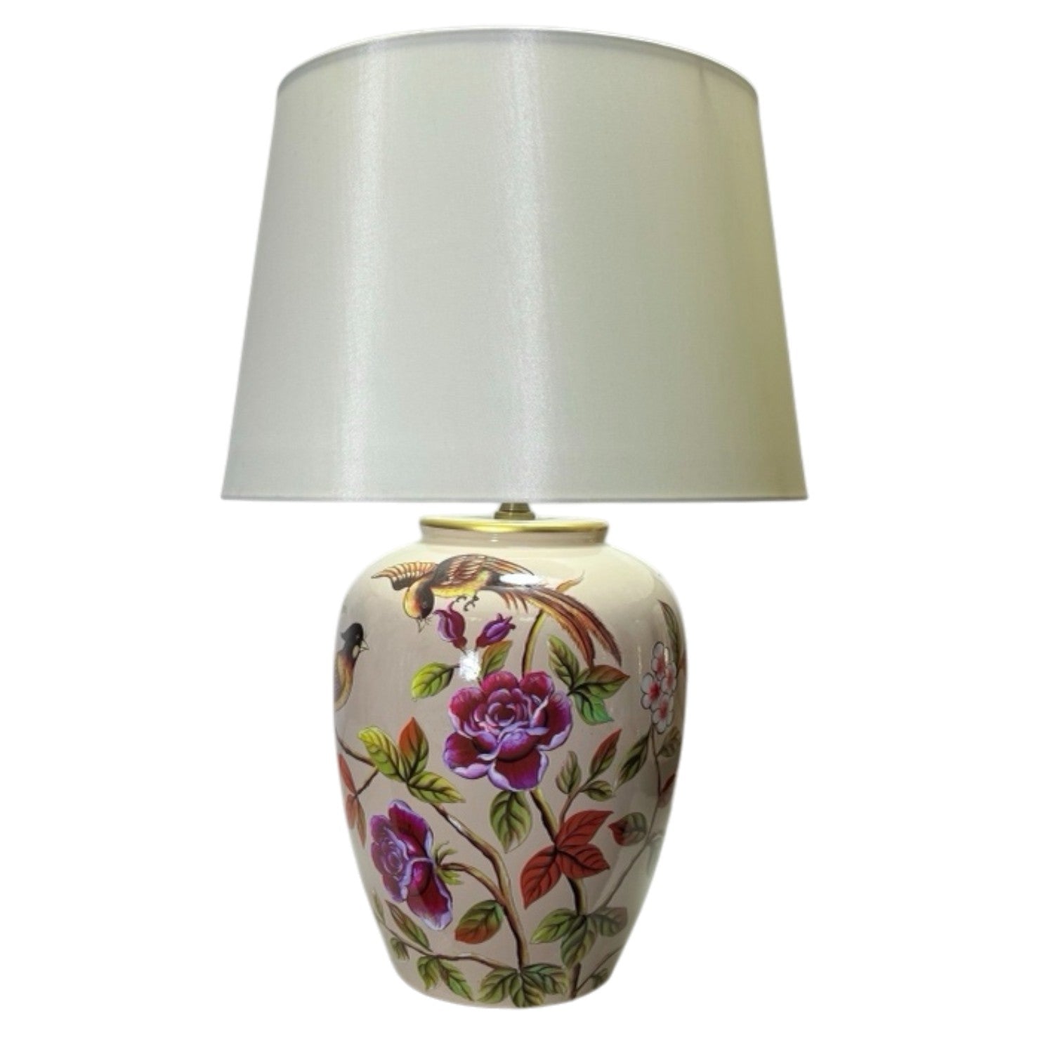 47cm Traditional Ceramic Table Lamp and Shade with Inline Rocker Switch, Double Insulated