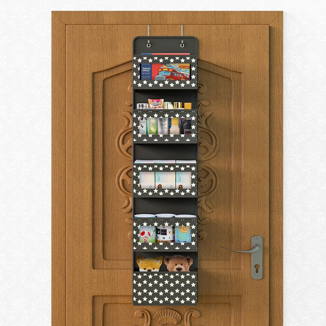 Vinsani 5-Tier Black Over Door Hanging Organiser Storage Unit