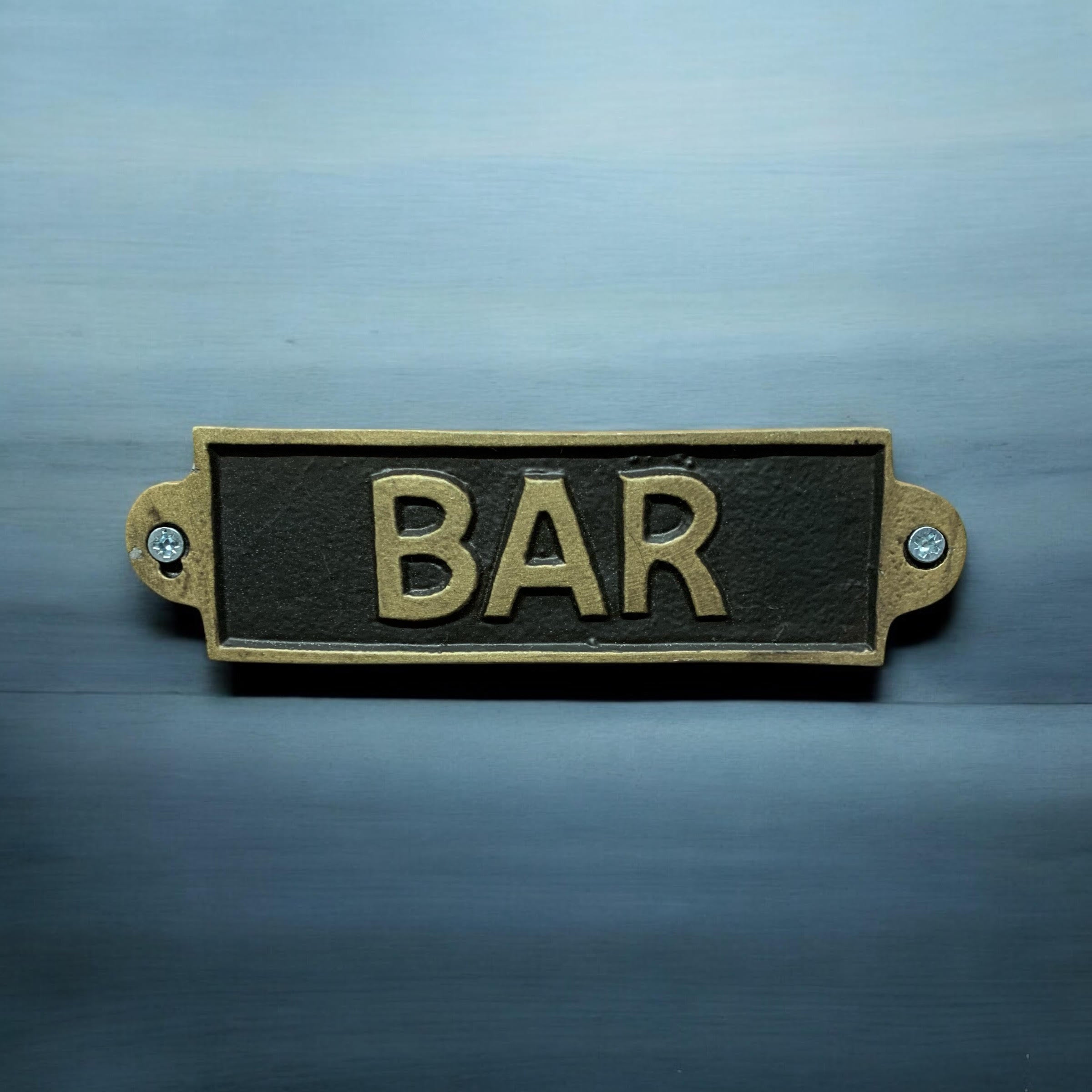 MSL BAR Hand Finished Small Slim Metal Door Sign