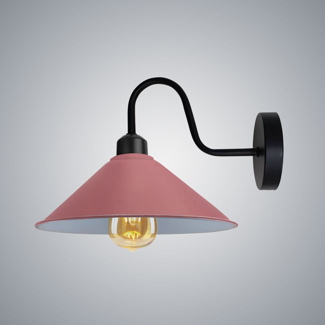Vintage Metal Wall Sconce, E27 Base, Dimmable Cone Shade