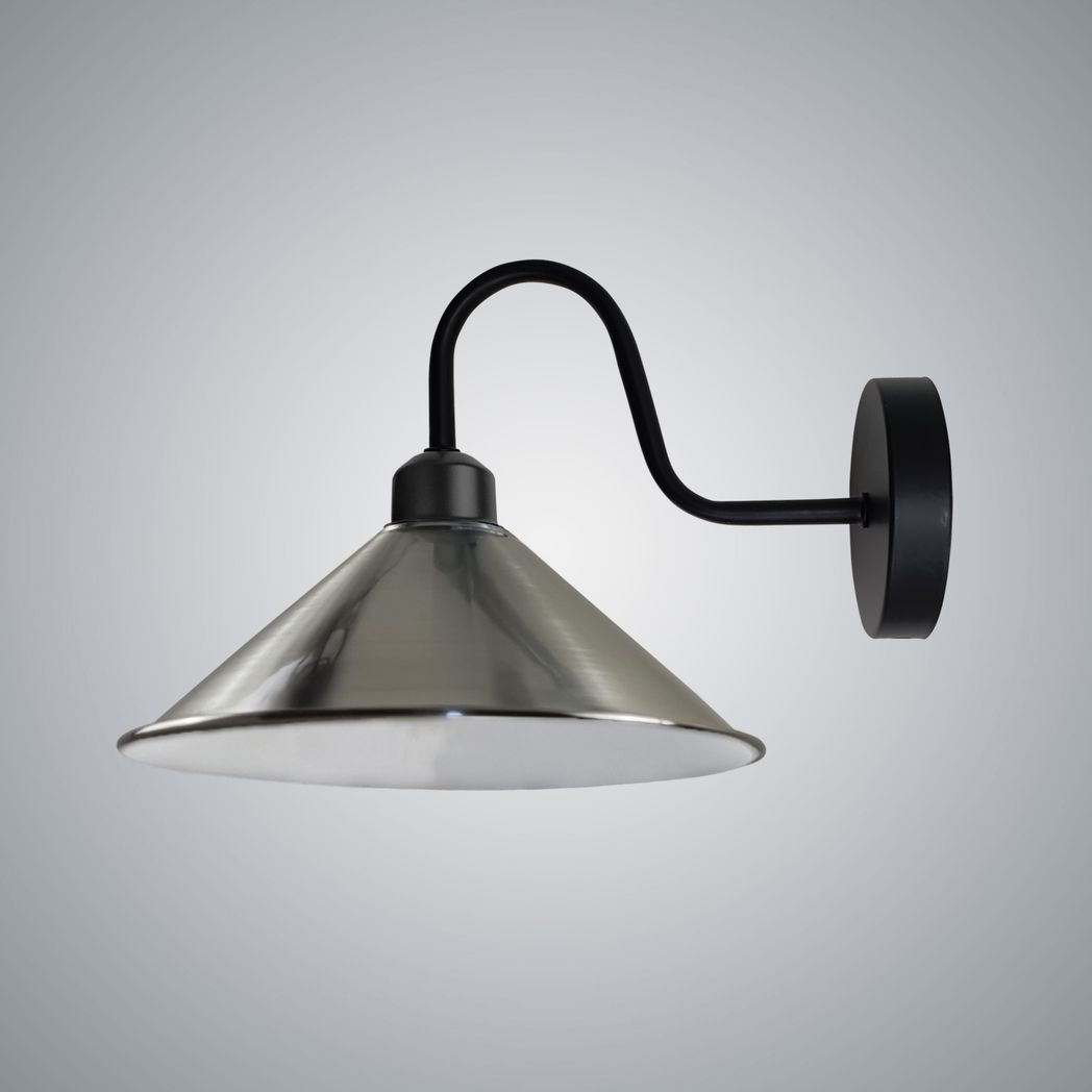 Vintage Cone Wall Sconce with E27 Base, Dimmable, Indoor
