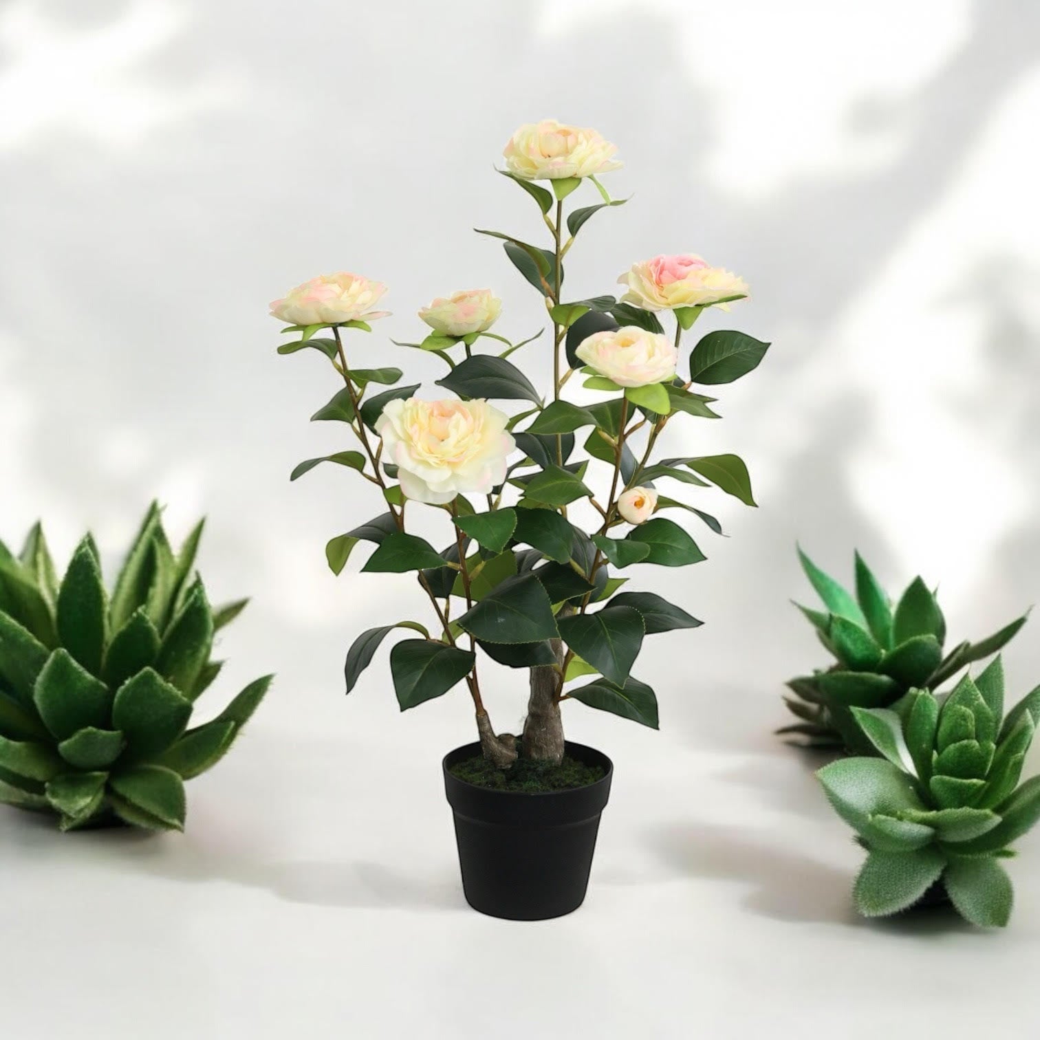 MSL 58CM Artificial Camellia Plant, Realistic Design, Maintenance Free