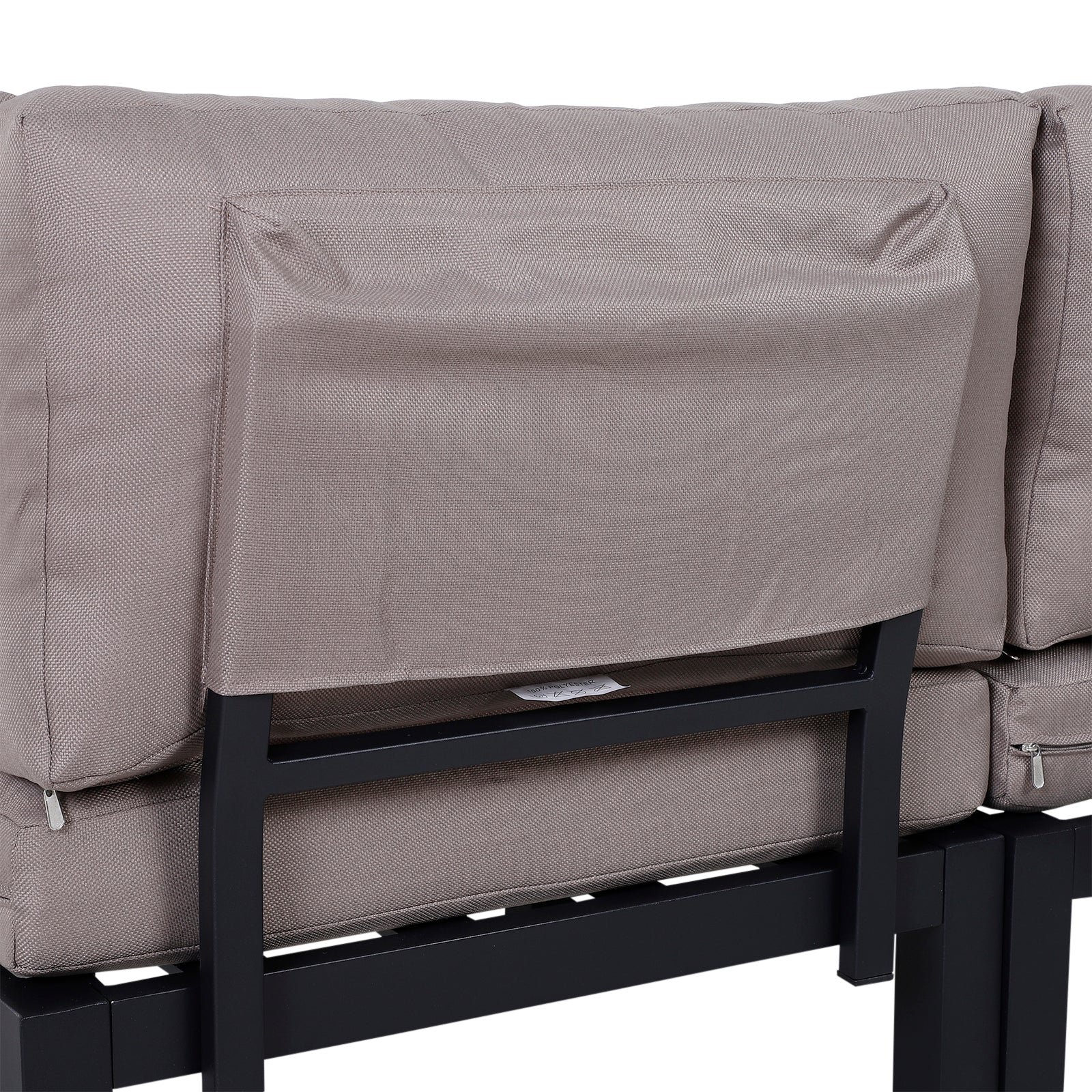Outsunny 3-Piece Aluminium Frame Outdoor Lounge Set with Sofa, Chaise Lounge and Table, Mixed Grey