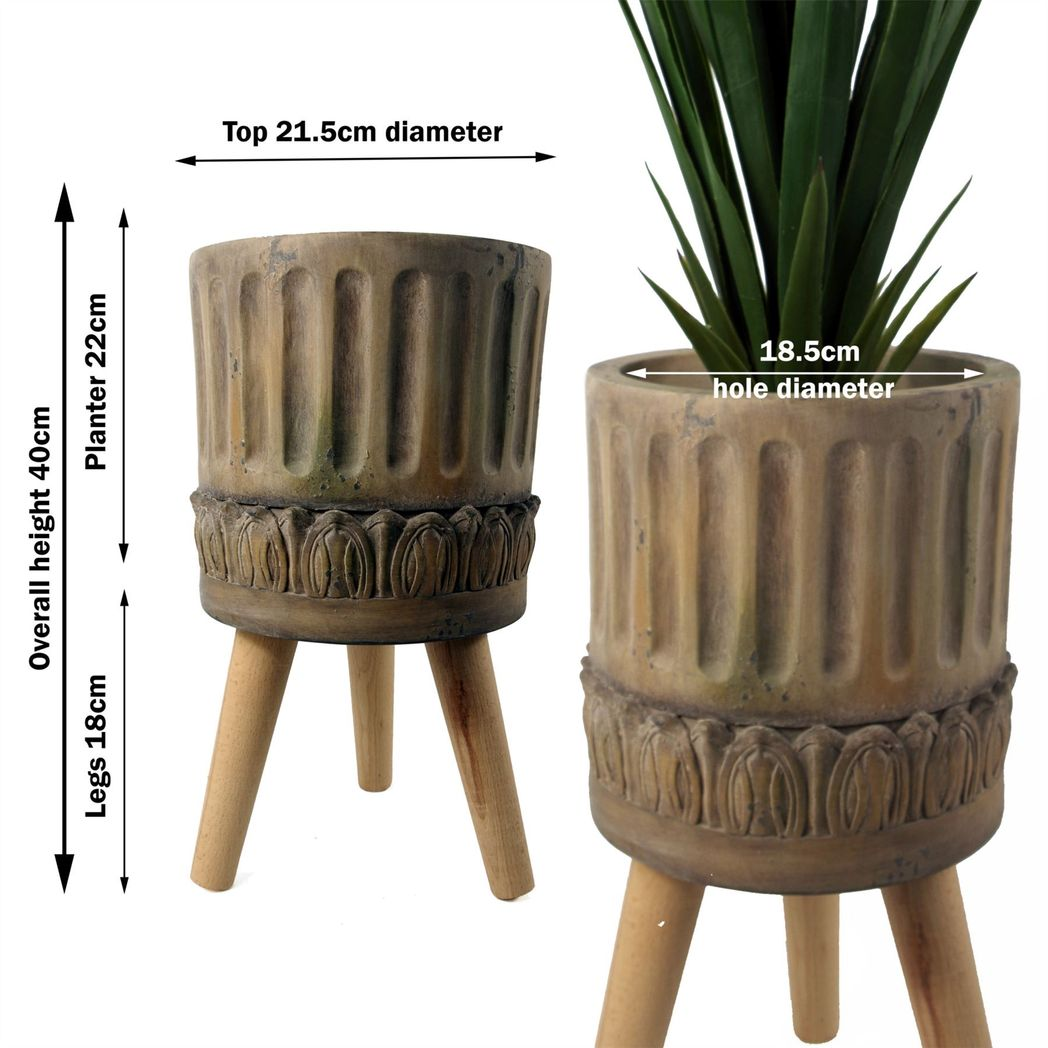 Leaf Zandi Roman 40cm x 21.5cm Fibreglass Composite Large Planter