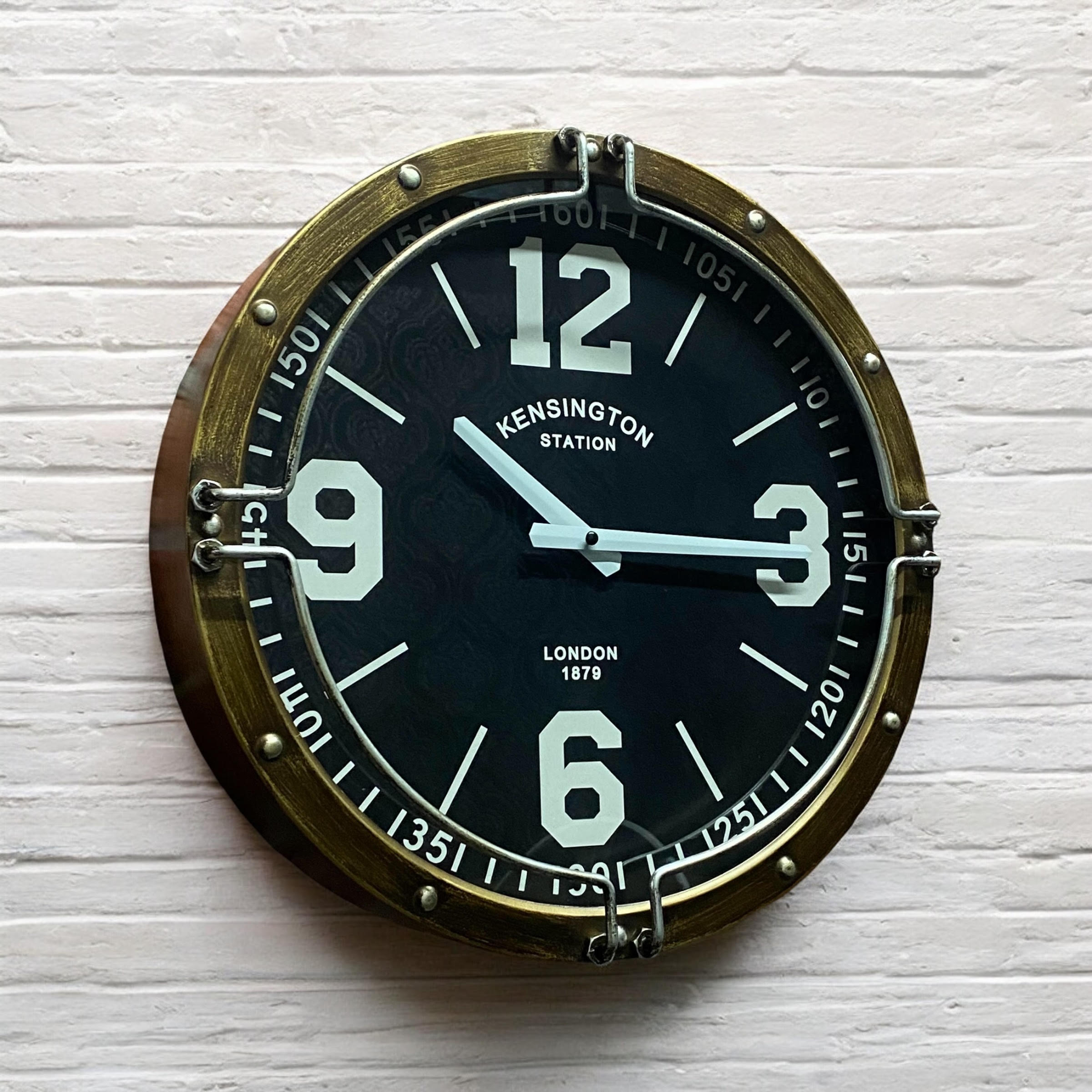 MSL 40cm Wall Clock Black Face Hanging Hook Requires 1 x AA Battery