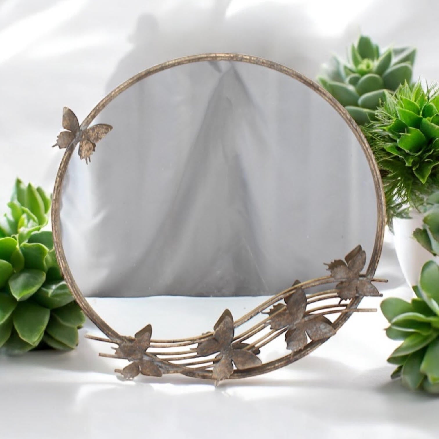 MSL 63cm Round Metal Framed Mirror, Hand Finished, Elegant Design