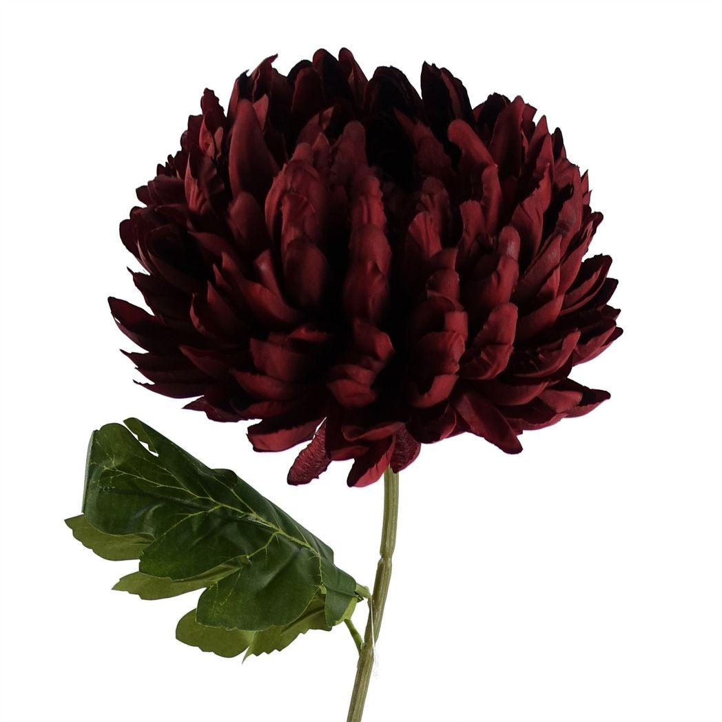 Leaf Pack of 6 Red 75cm Extra Large Reflex Chrysanthemum Silk Flowers