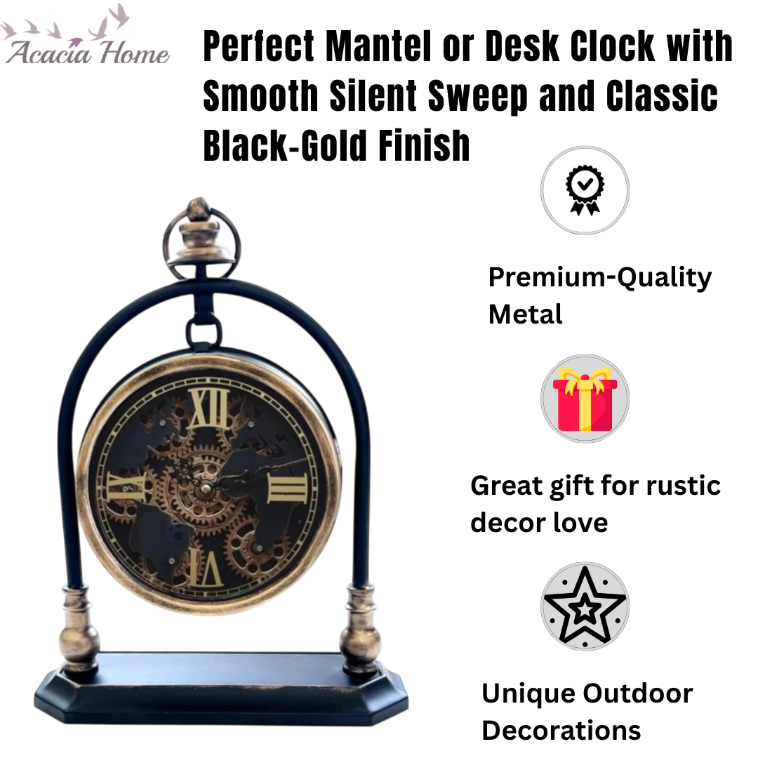 MSL 43cm Gear Clock, Hand Finished, 1 AA Battery
