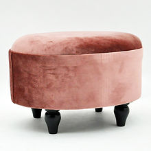 MSL Pink Velvet Oval Footstool with Screw-in Legs