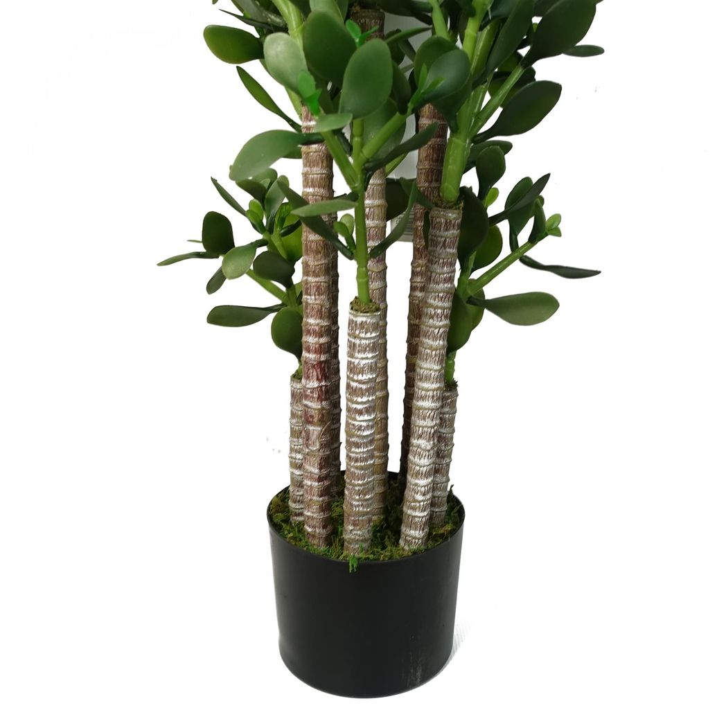 Leaf Artificial Deluxe 75cm Green Jade Plant in Weighted Plastic Pot