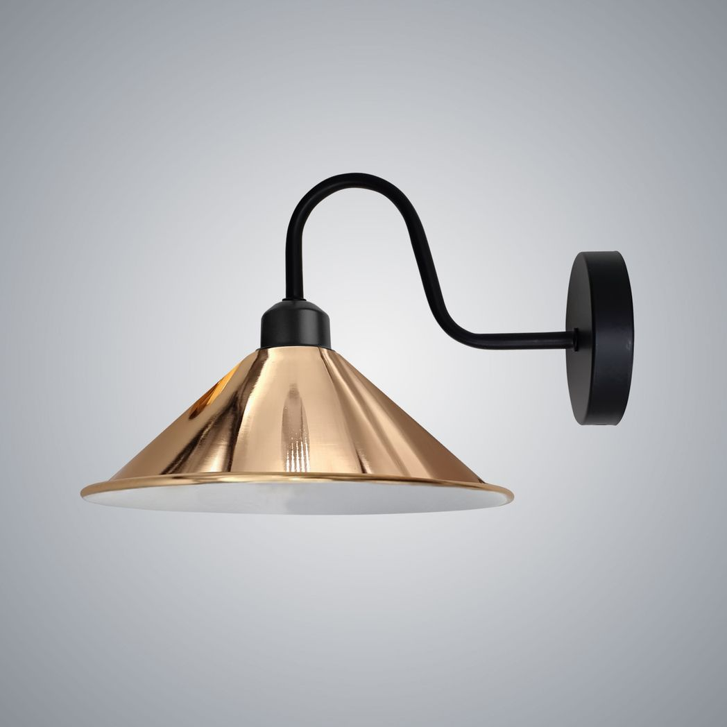 Vintage Cone Wall Sconce, E27 Hardwired, Dimmable Indoor Light