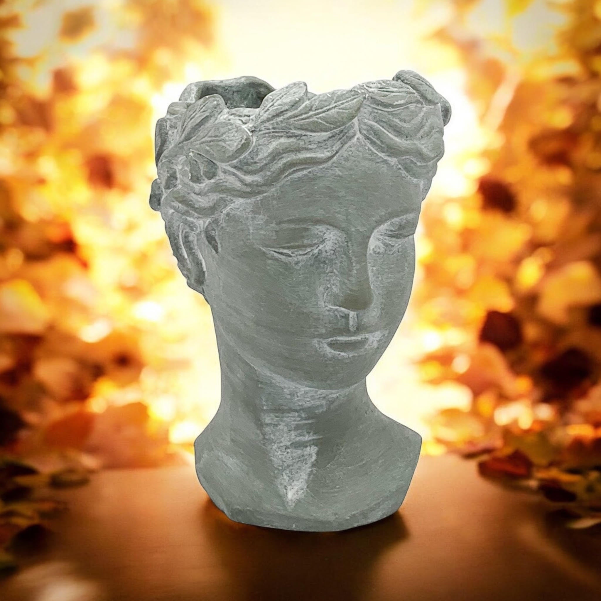 MSL 35cm Grey Cement Bust Pot