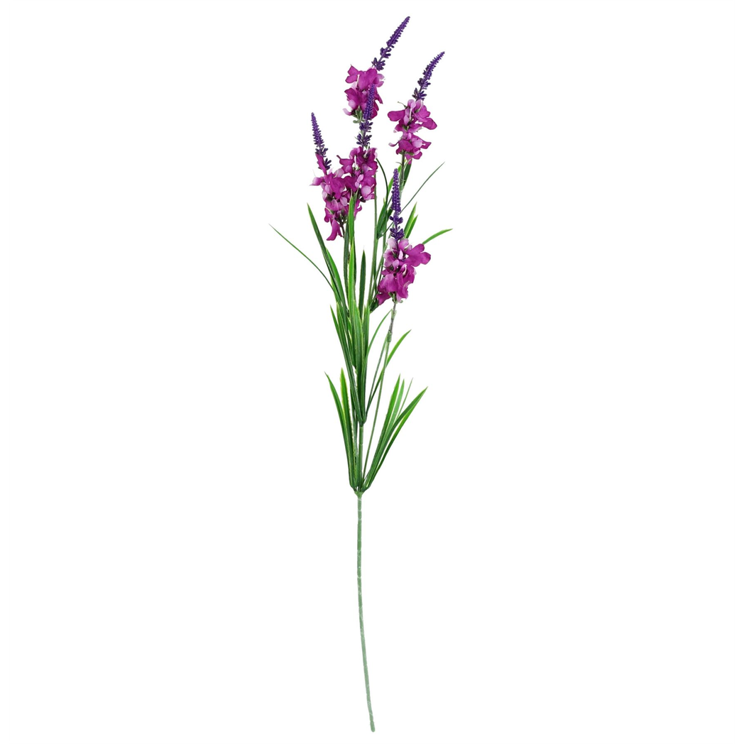 Leaf Pack of 6 Dark Pink Larkspur Artificial Stems 80cm