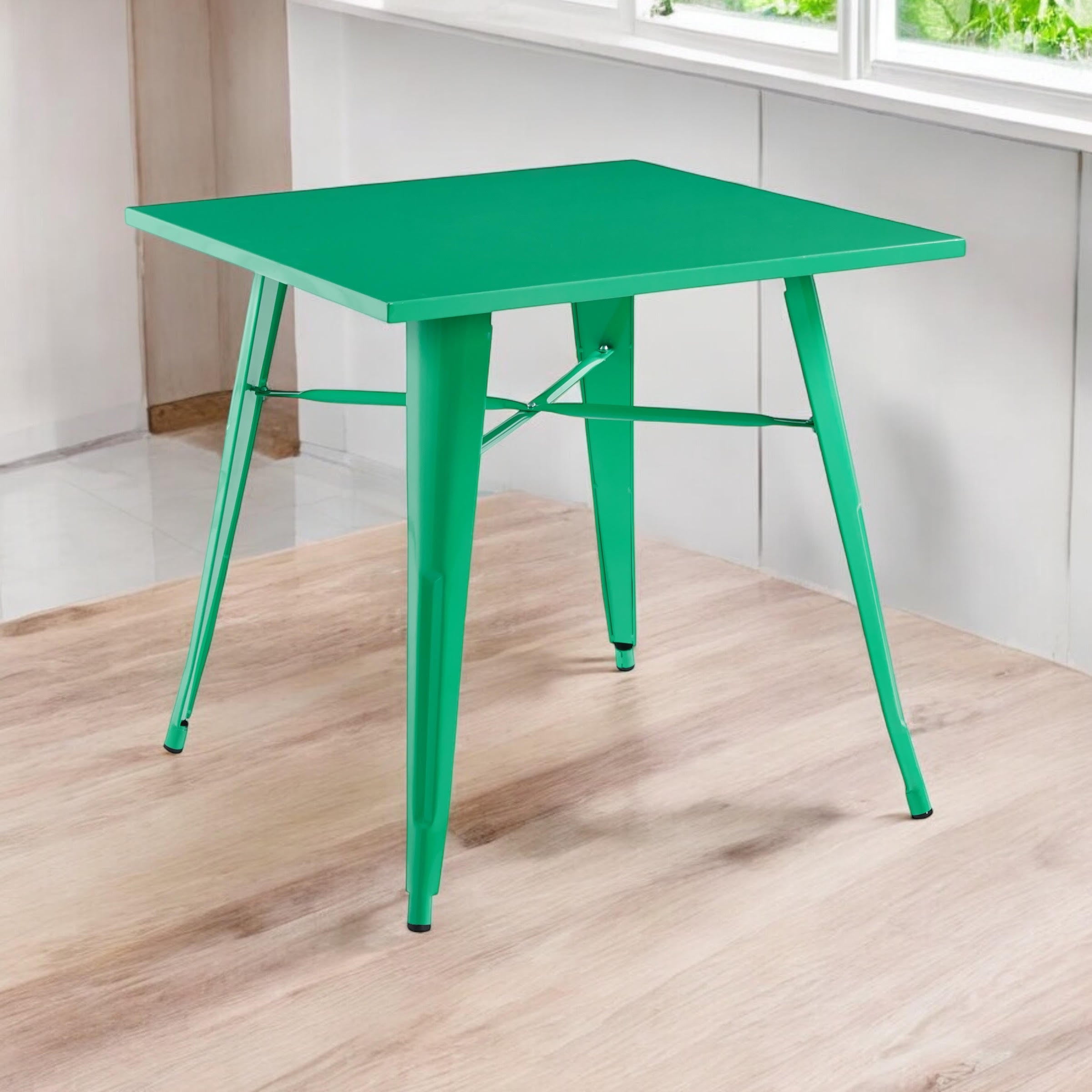 MSL Green Metal Bar Table 80 x 80 x 76 cm