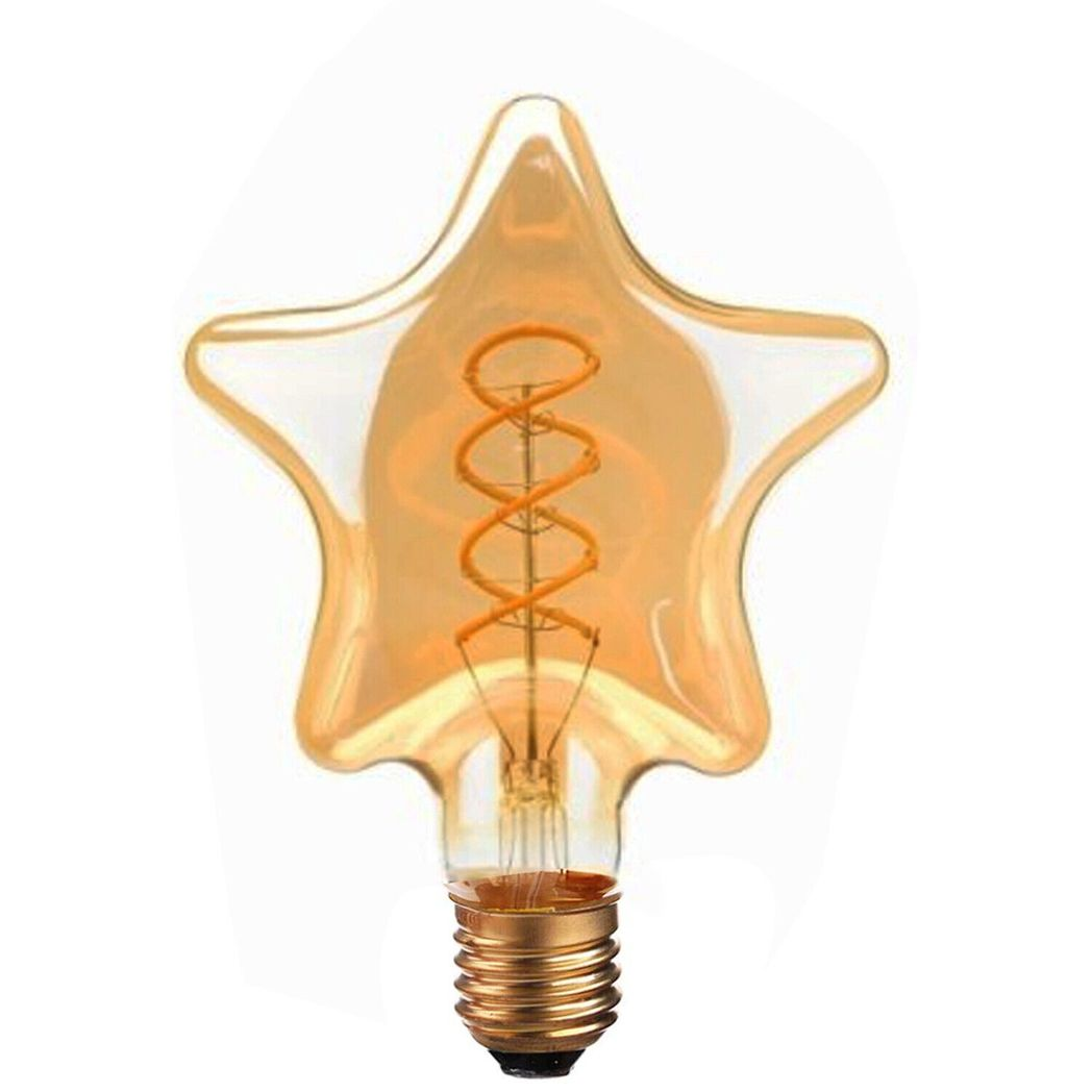 Vintage Retro E27 Amber Glass LED Bulbs, Warm White Light