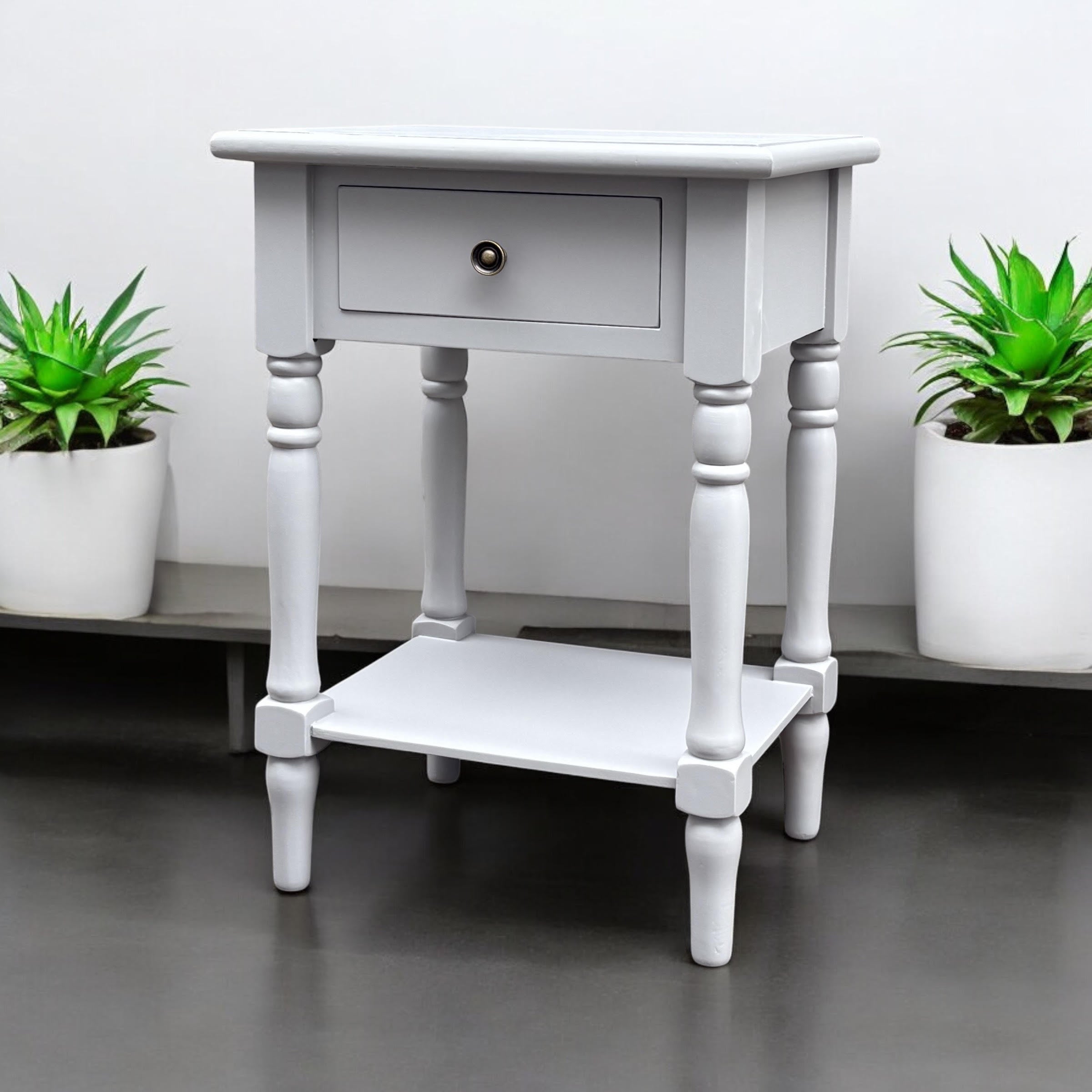 MSL 65cm Hand Finished 1 Drawer Side Table / Bedside Table