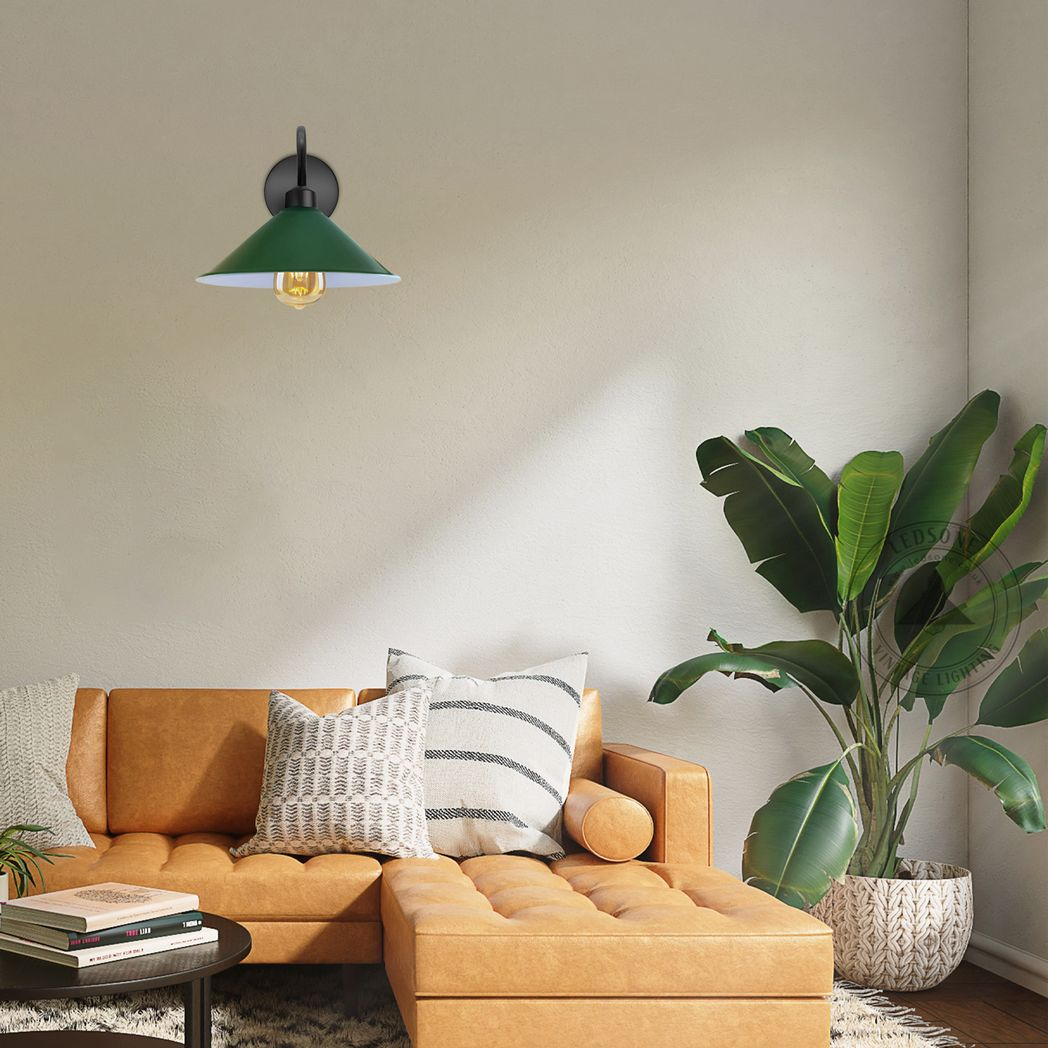 Vintage Cone Wall Sconce Light Fixture, E27 Base, Indoor