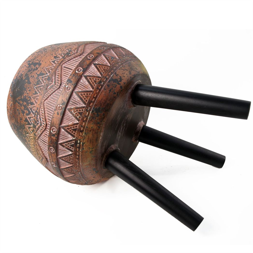 Leaf 44cm x 30cm Zaturn Planter Brown/Black with Legs, Fibreglass Composite, Rustic Finish