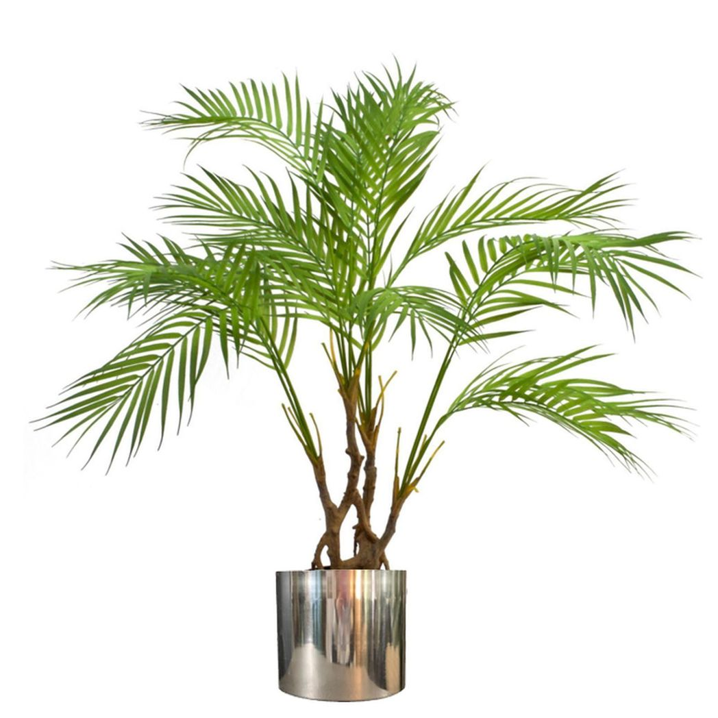 Leaf Handmade Metal Plant Pot with Polished Reflective Finish 20 x 18cm
