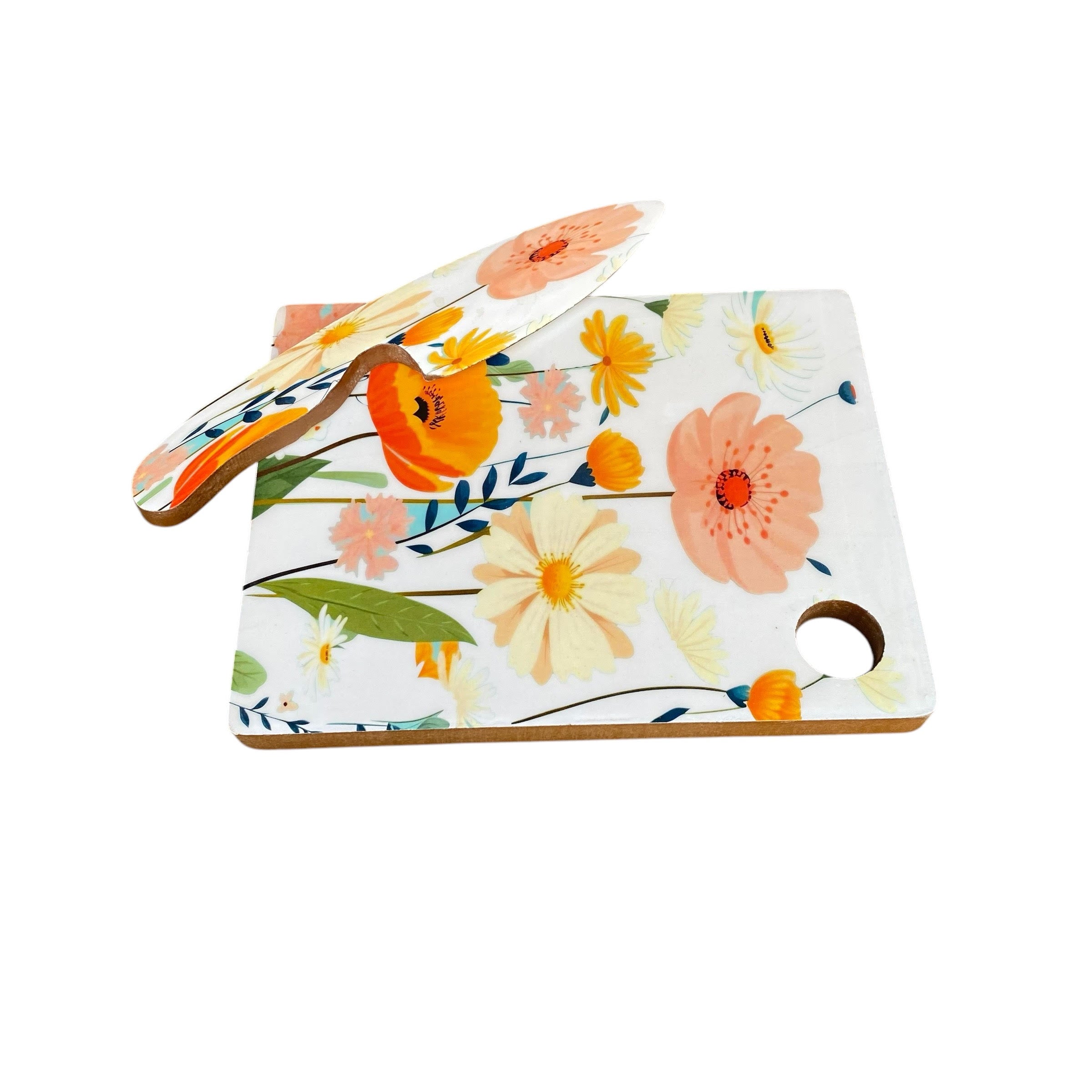 MSL 28cm MDF Chopping Board with Knife, Non-Slip Non-Stick Double-Sided Board