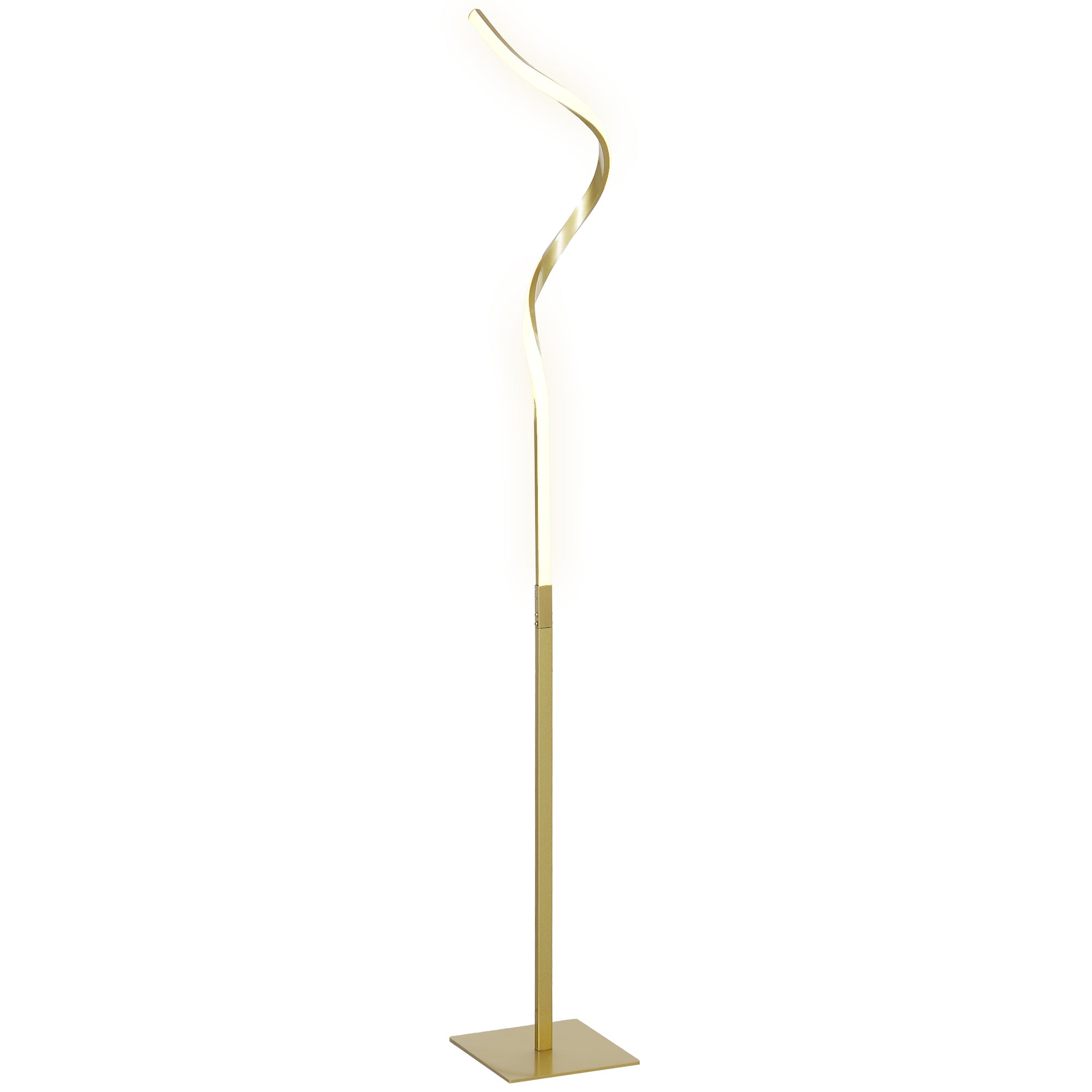 HOMCOM LED Floor Lamp, Standing Lamp with 3 Adjustable Brightness, Gold Tone