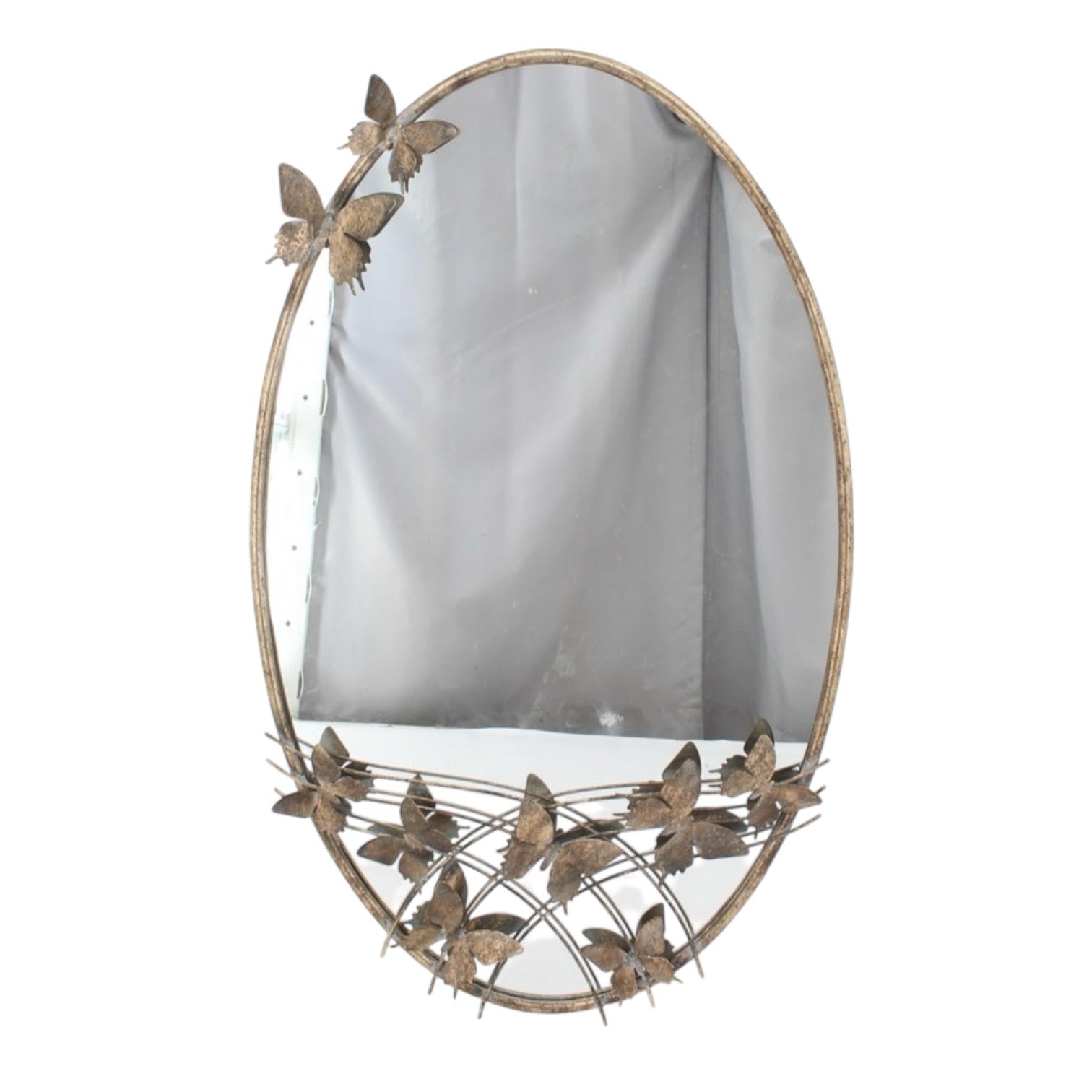 MSL 102cm Oval Metal Mirror, Hand Finished Elegant Design