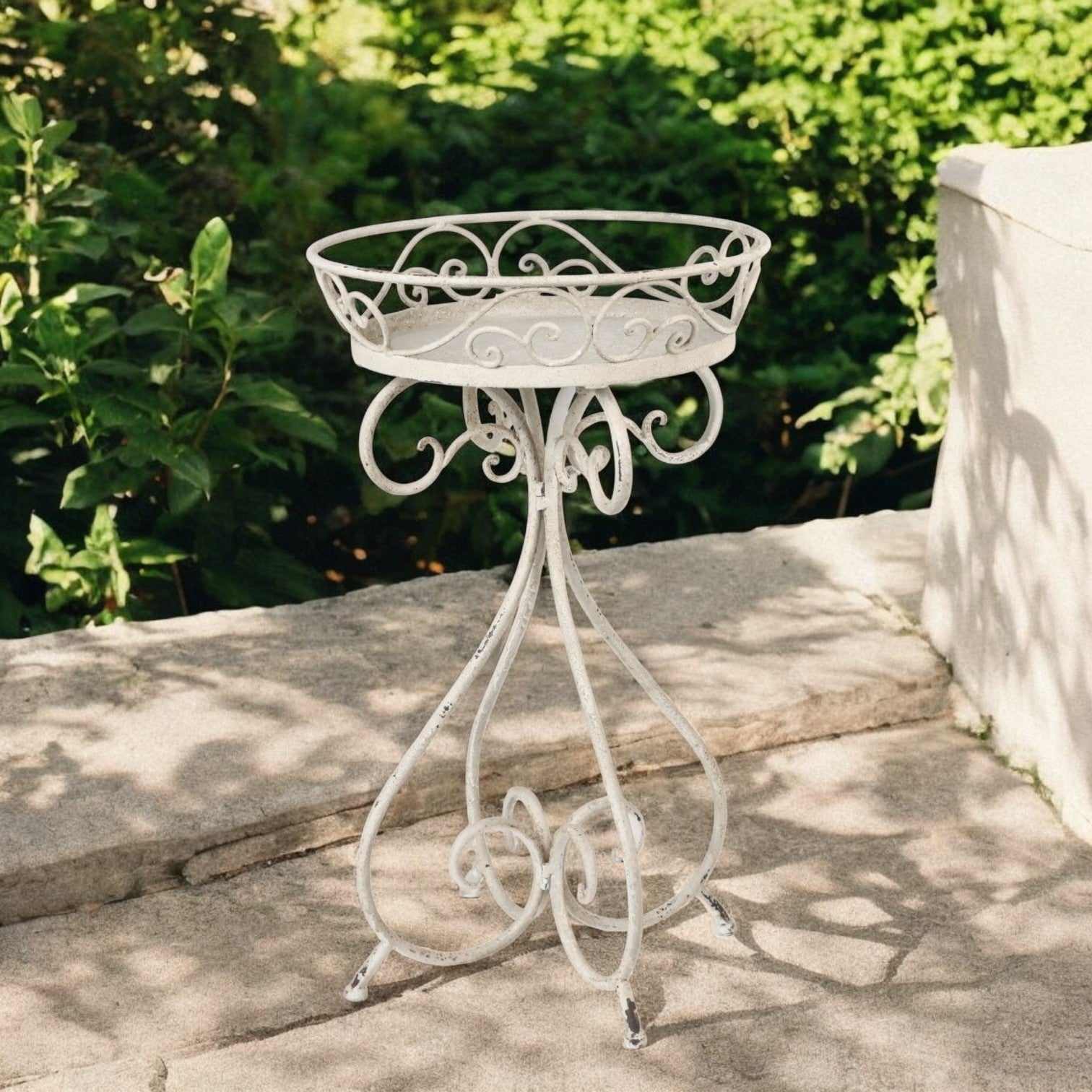 70cm Cream Metal Decorative Table Planter Stand