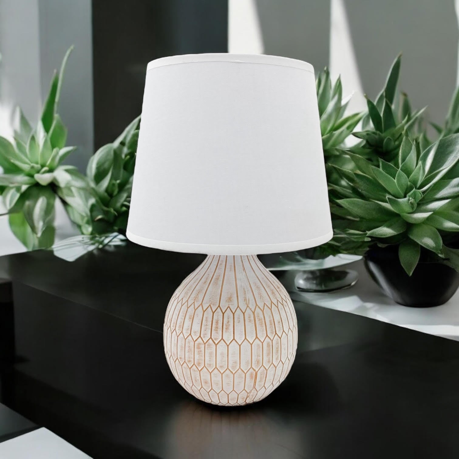 MSL Traditional Table Lamp 36 x 22 x 22 cm with 9 Inch Shade, Inline Rocker Switch, Double Insulated