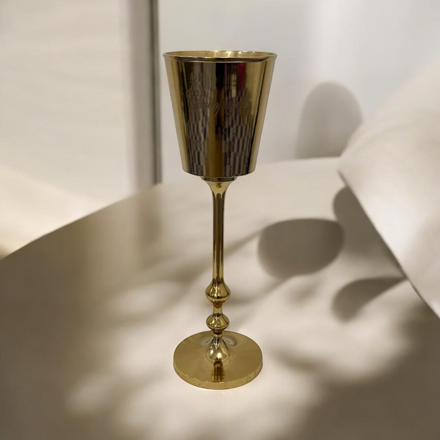MSL 79cm Gold Floor Standing Nickel Plated Champagne Bucket