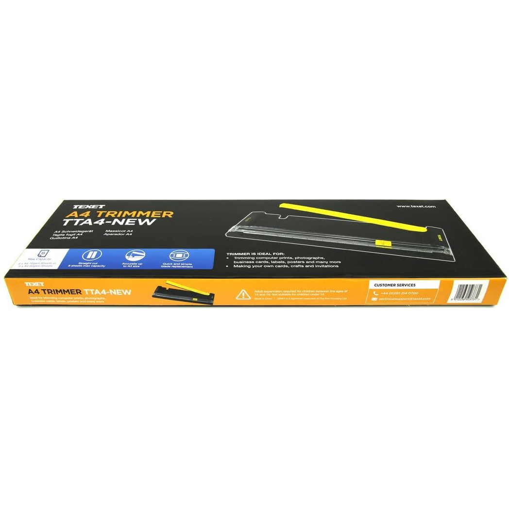 Texet A4 Paper Trimmer, Straight Cut, 6-Sheet Capacity, A3 Accurate