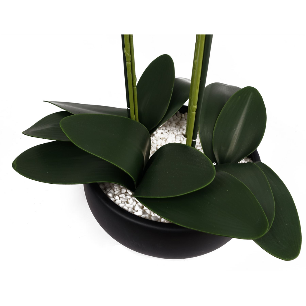 Leaf 60cm Artificial Orchid with Ceramic Planter