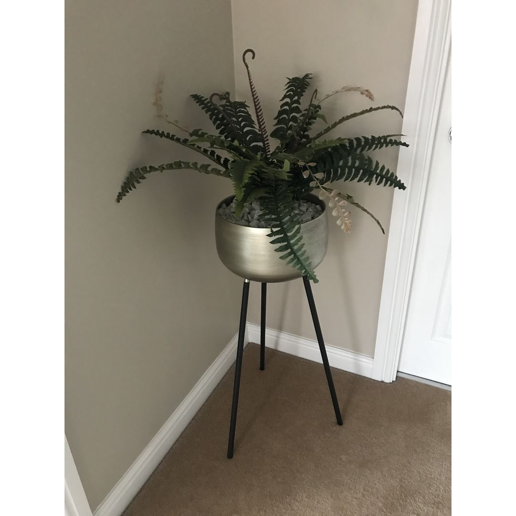 Artificial Bird’s Nest Fern Plant 60cm in Plastic Pot, Realistic Indoor Asplenium Nidus Fern