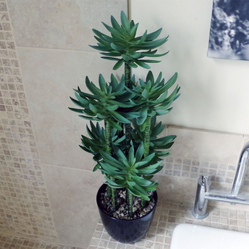 Leaf 60cm Artificial Tropical Yukka Palm in Decorative Planter