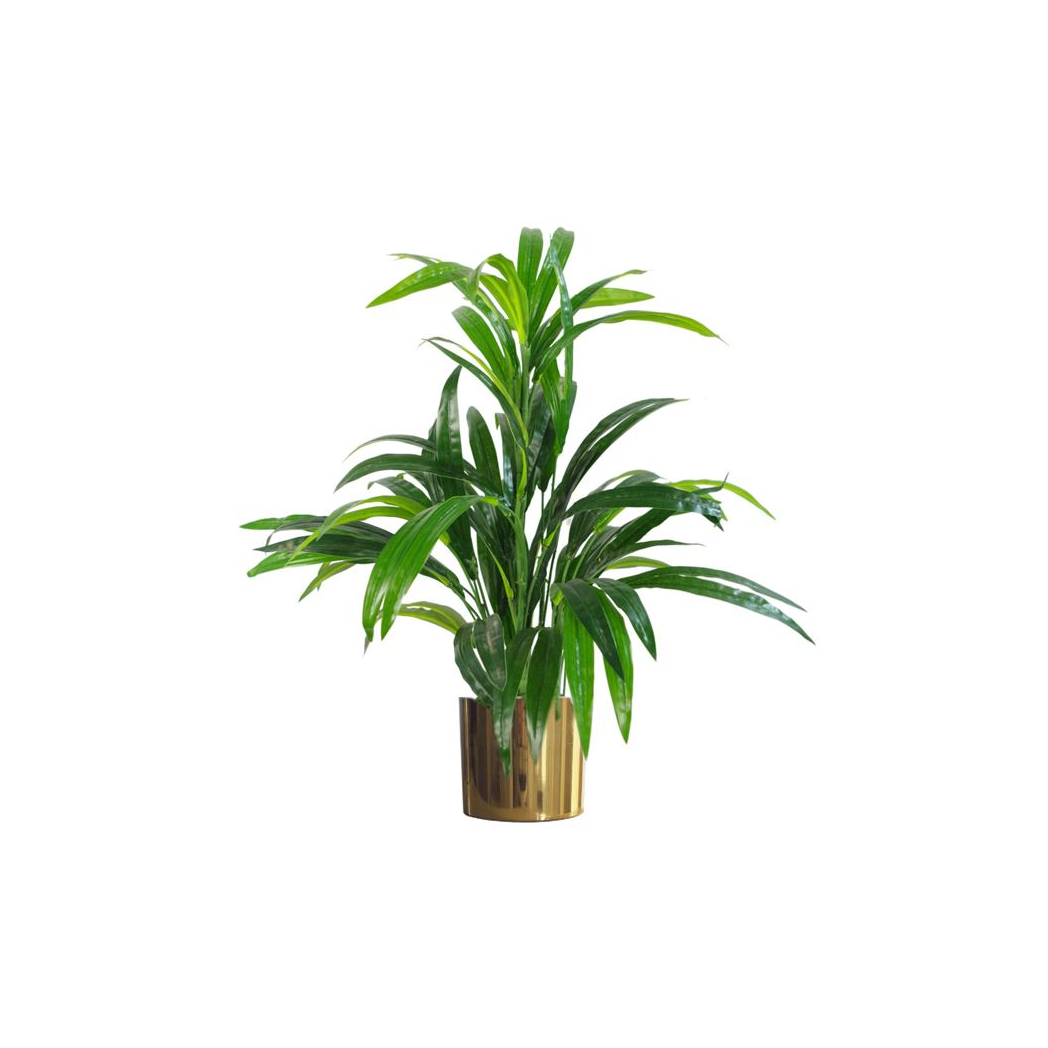 Leaf Handmade Metal Planter with Polished Gold Finish 20 x 18cm