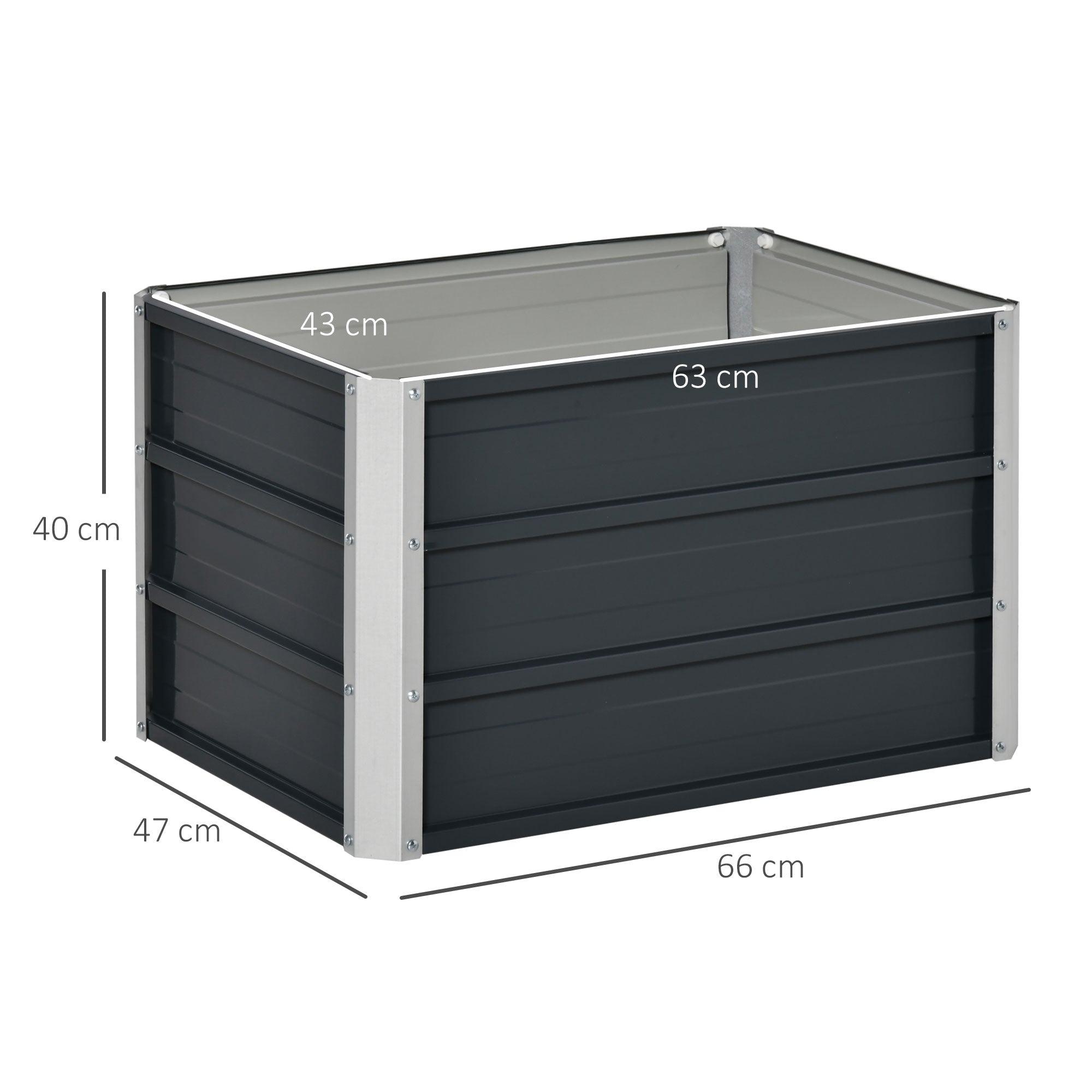 Outsunny Raised Garden Bed Elevated Planter Box with Gloves, Grey