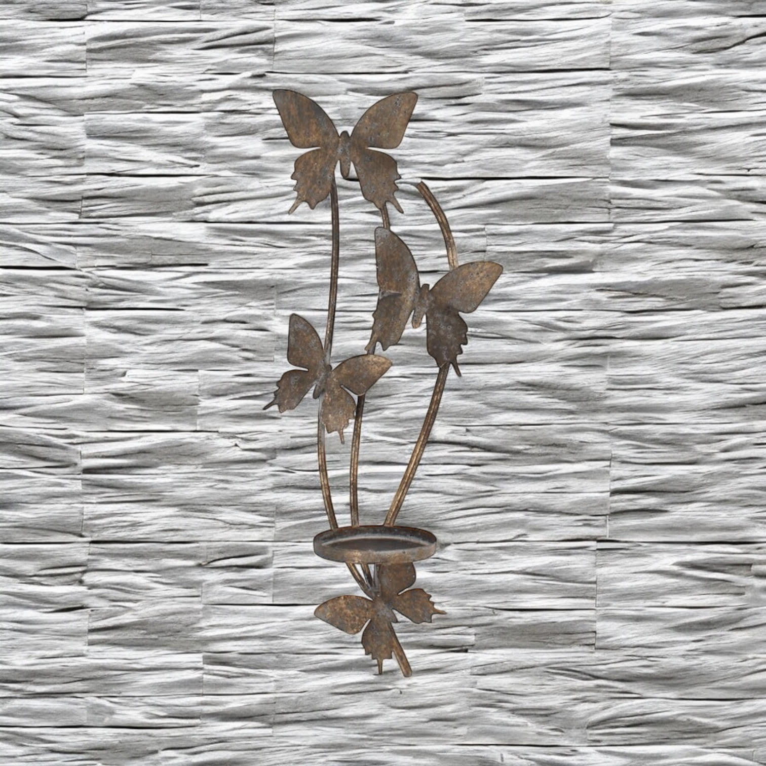 MSL 50cm Metal Butterfly Candle Holder