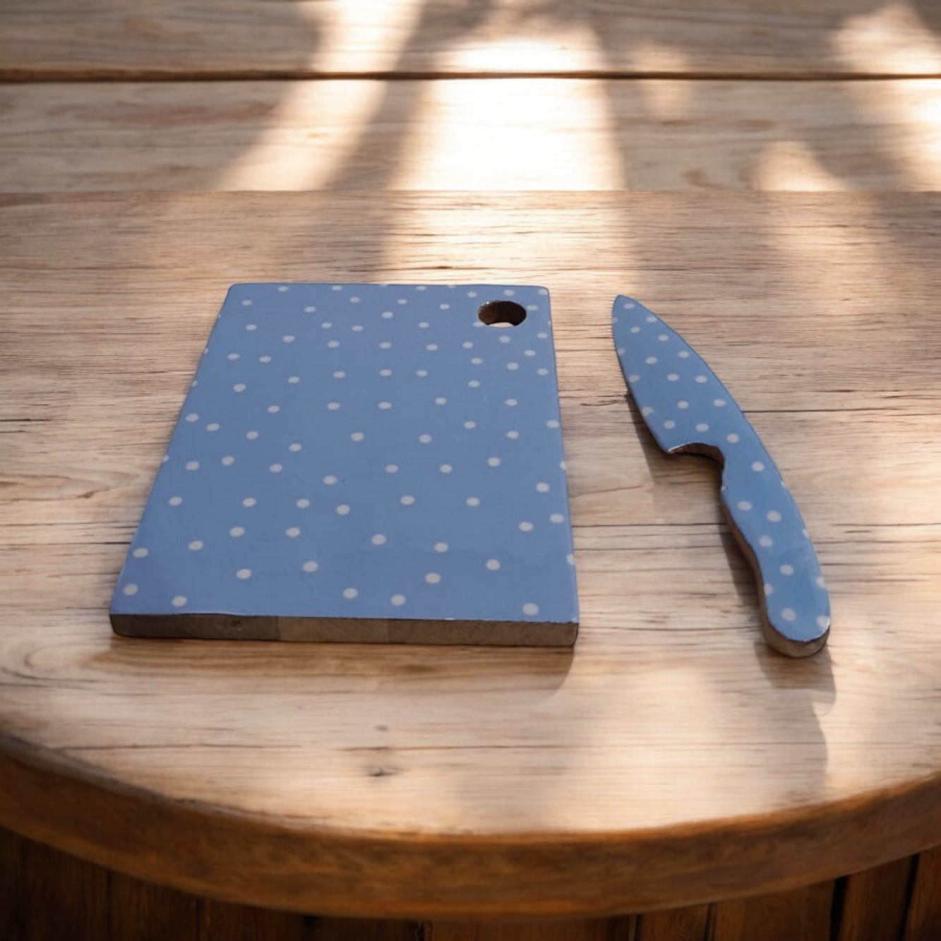 23cm MDF Chopping Board with Knife, Non-Slip Non-Stick Double-Sided Board